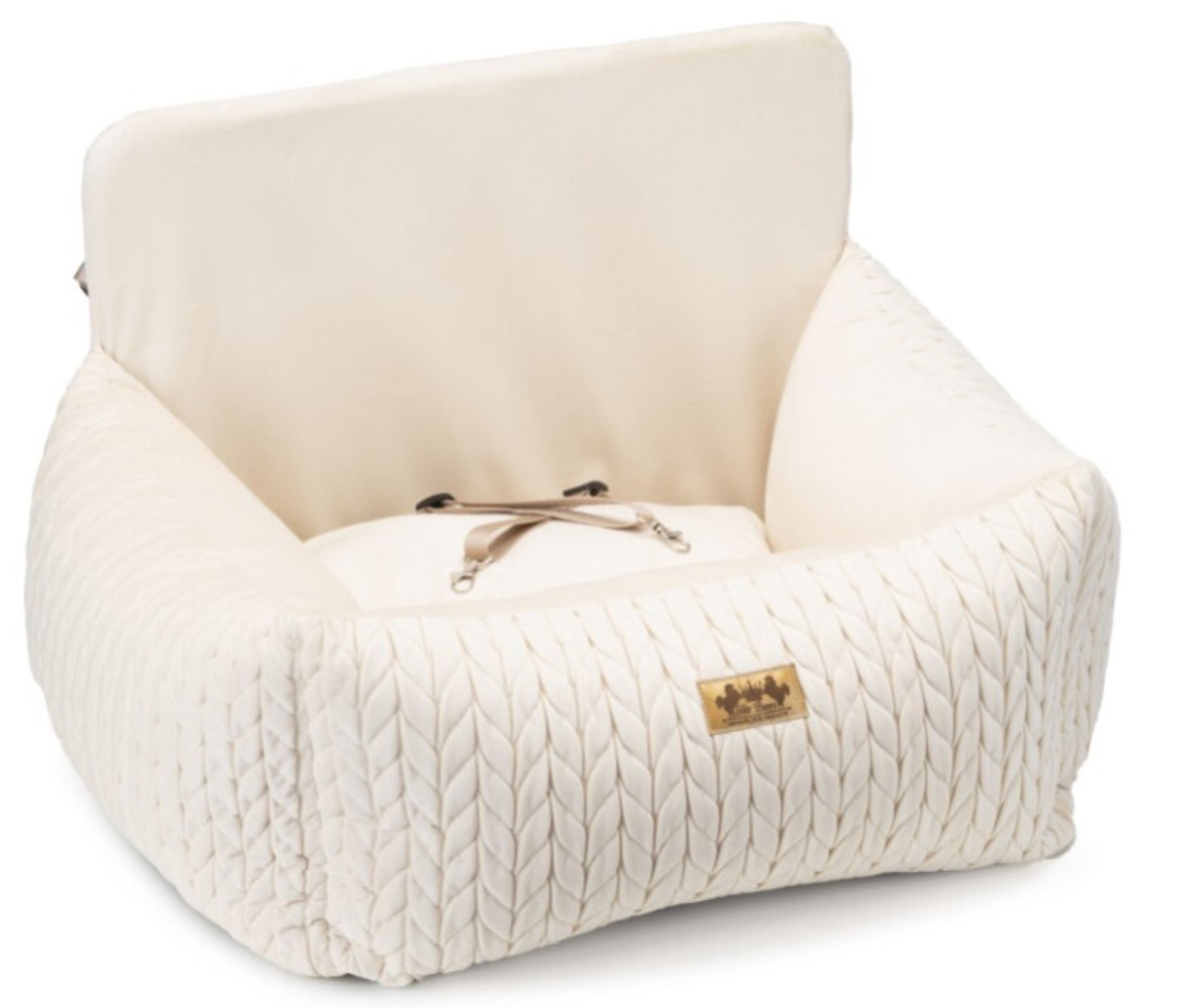 Elite Puppy Tierbett Athena Autositz für Hunde & Katzen – sicher, komfortabel &, Luxus Hundesitz für Auto – samtweich, waschbar & vielseitig nutzbar