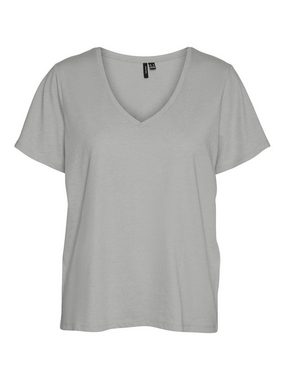 Vero Moda T-Shirt T-Shirt 2er-Set Basic V-Ausschnitt Top (2-tlg) 7495 in Grau-Weiß