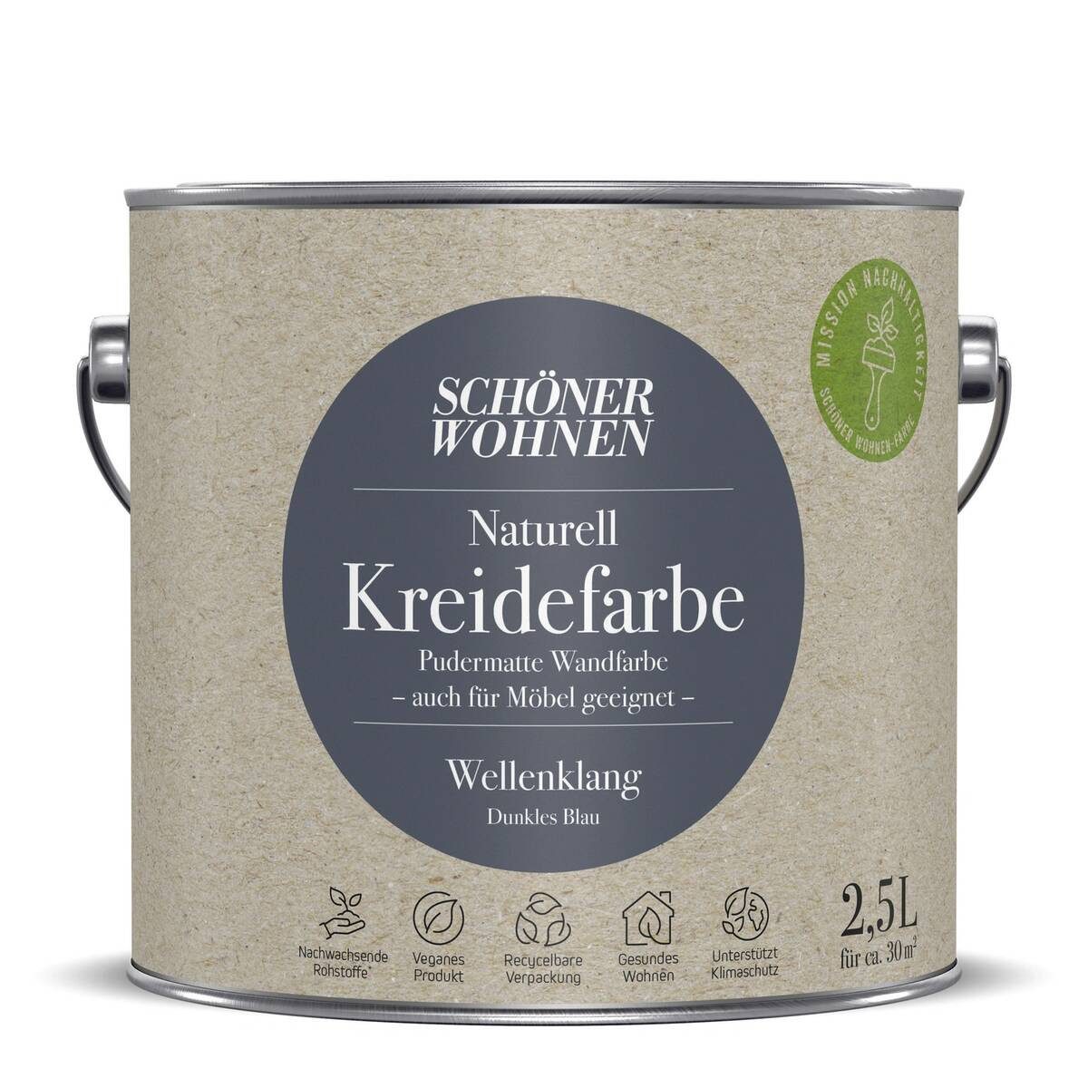 SCHÖNER WOHNEN FARBE Wand- und Deckenfarbe Wellenklang, Wasserdampfdurchlässig, konservierungsmittelfrei