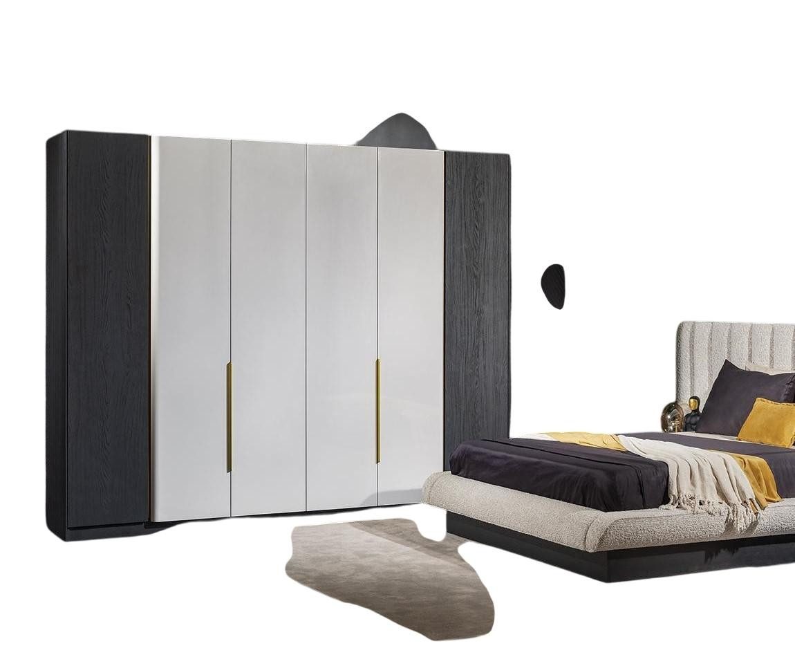 JVmoebel Kleiderschrank Eleganter schwarzer Kleiderschrank aus Holz im modernen Design Made in Europe