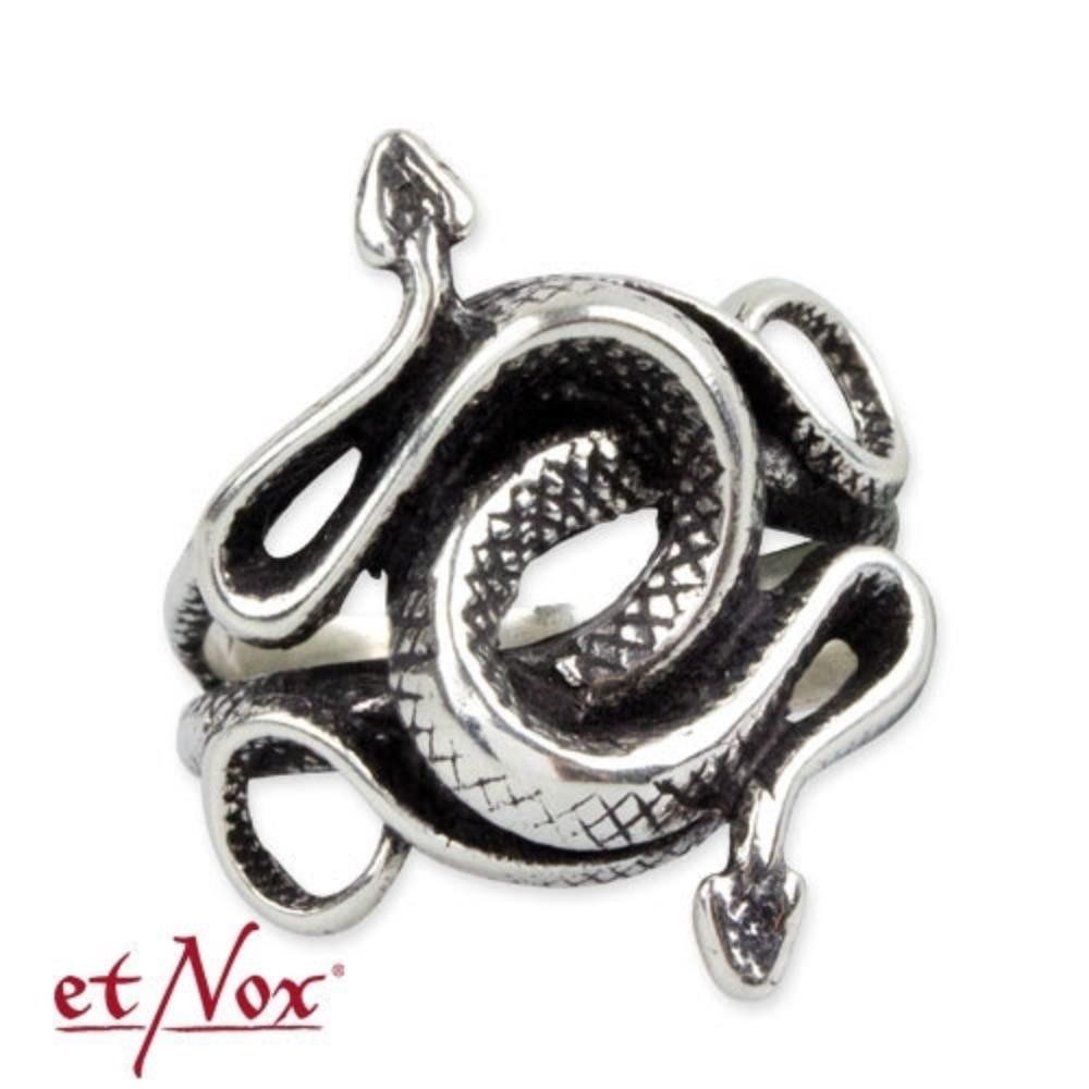 etNox Fingerring Ring Schlangen: Gothic Ring aus Edelstahl