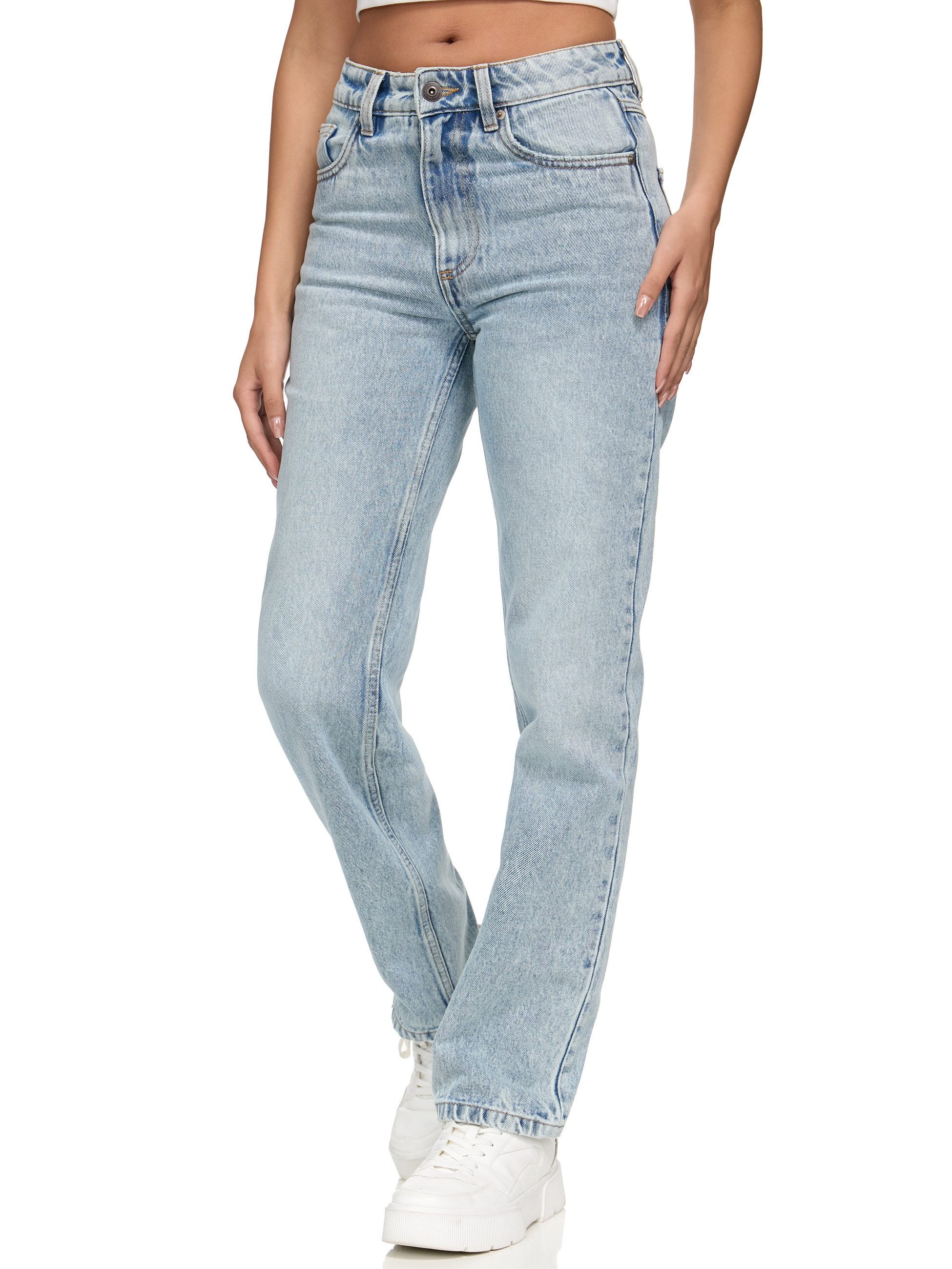 REPUBLIX Loose-fit-Jeans Madeline Damen Mid Waist Loose-fit Denim Jeans Basic
