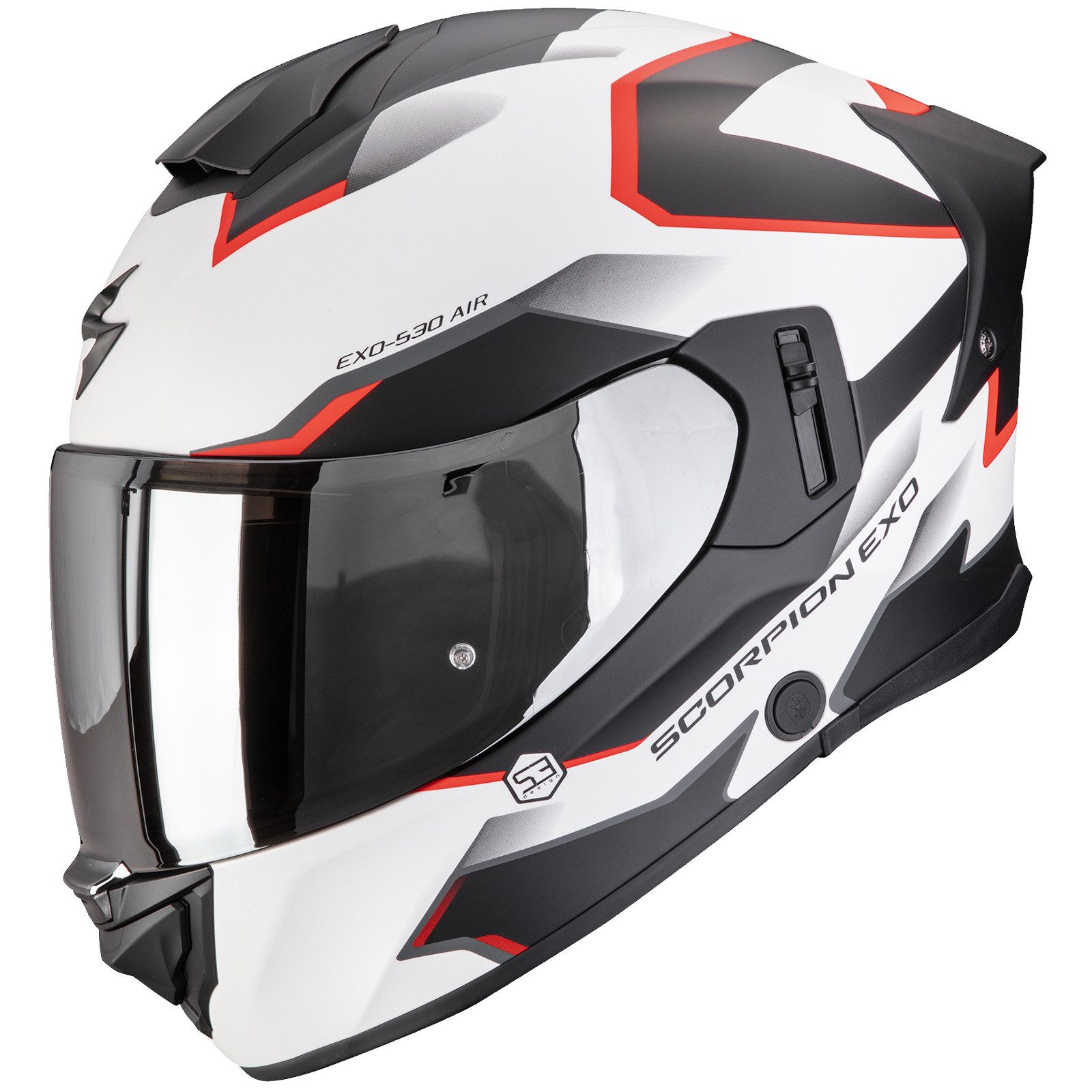 Scorpion Exo Motorradhelm Scorpion EXO-530 Air Clip Integralhelm Matt-Weiß / Schwarz / Rot XS (1er Set), integralhelm motorrad