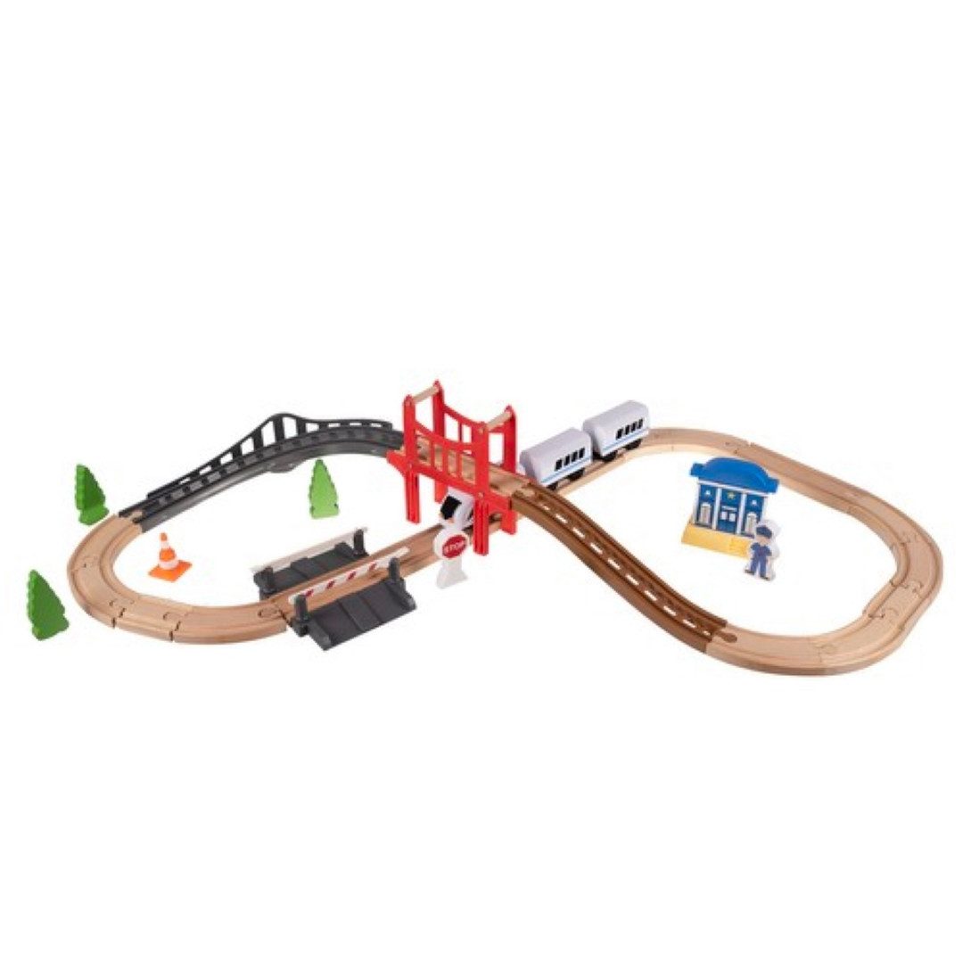 KRUZZEL Spielzeugeisenbahn-Set Holzbahn-Set für Kinder umweltfreundlich, günstig online kaufen