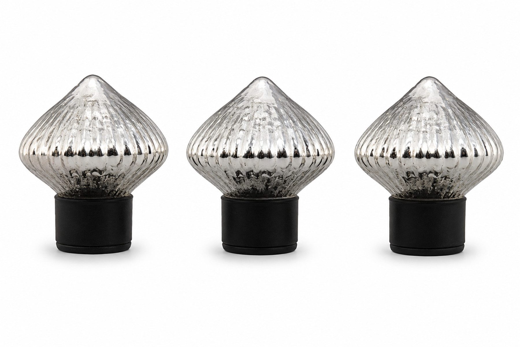 finehomegarden Teichfigur Glas-Schwimmlinse silber 3er Set Schwimmende Teichdekoration Glas, (Set, 3-St., 3 tlg), Ø6,5cm Dekokugeln für Miniteich Wasserschale Gartenteich und Terrasse