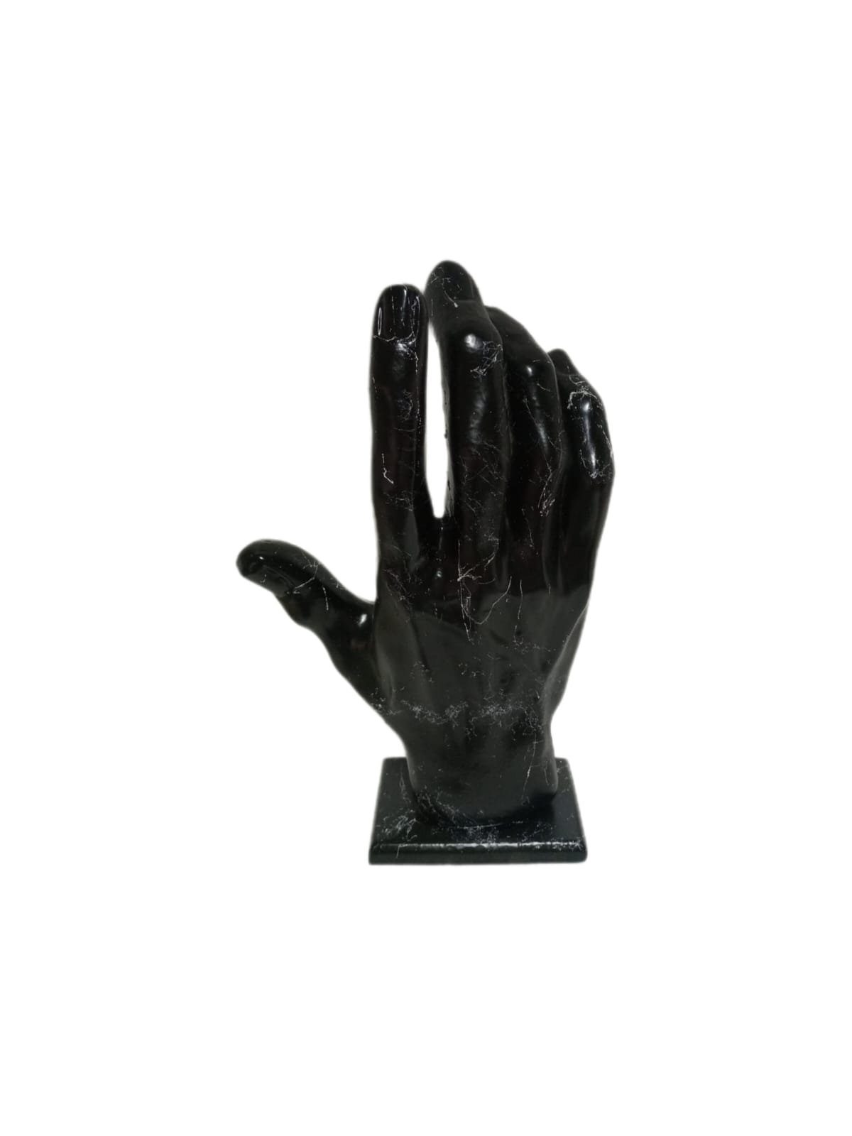 moebel17 Dekofigur Hand Marmoroptik, aus Skulptur Schwarz Dekofigur Polyresin