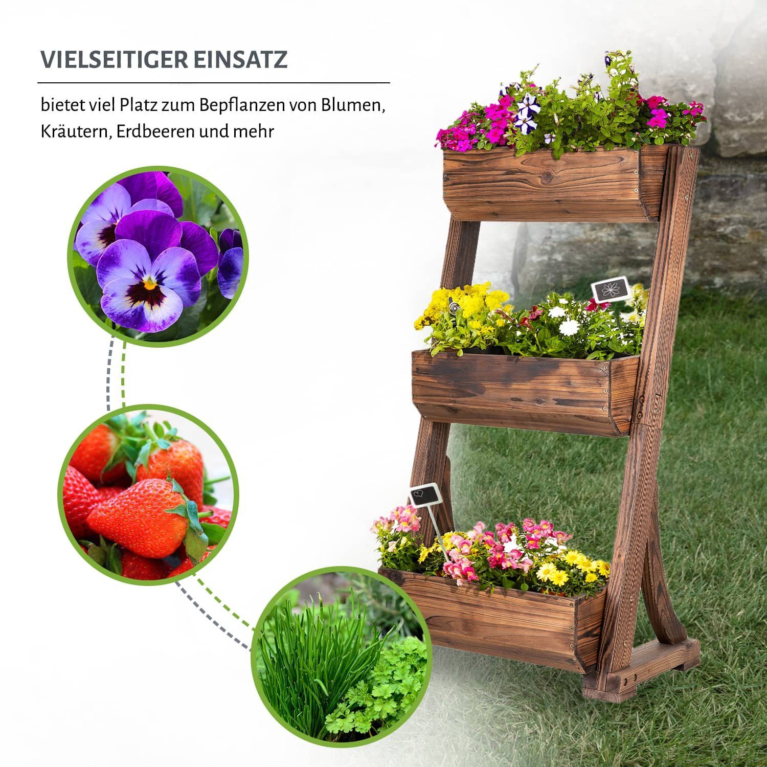 empasa Hochbeet "RAISE 3", Hochbeet Balkon - Tanne - Vertikalbeet