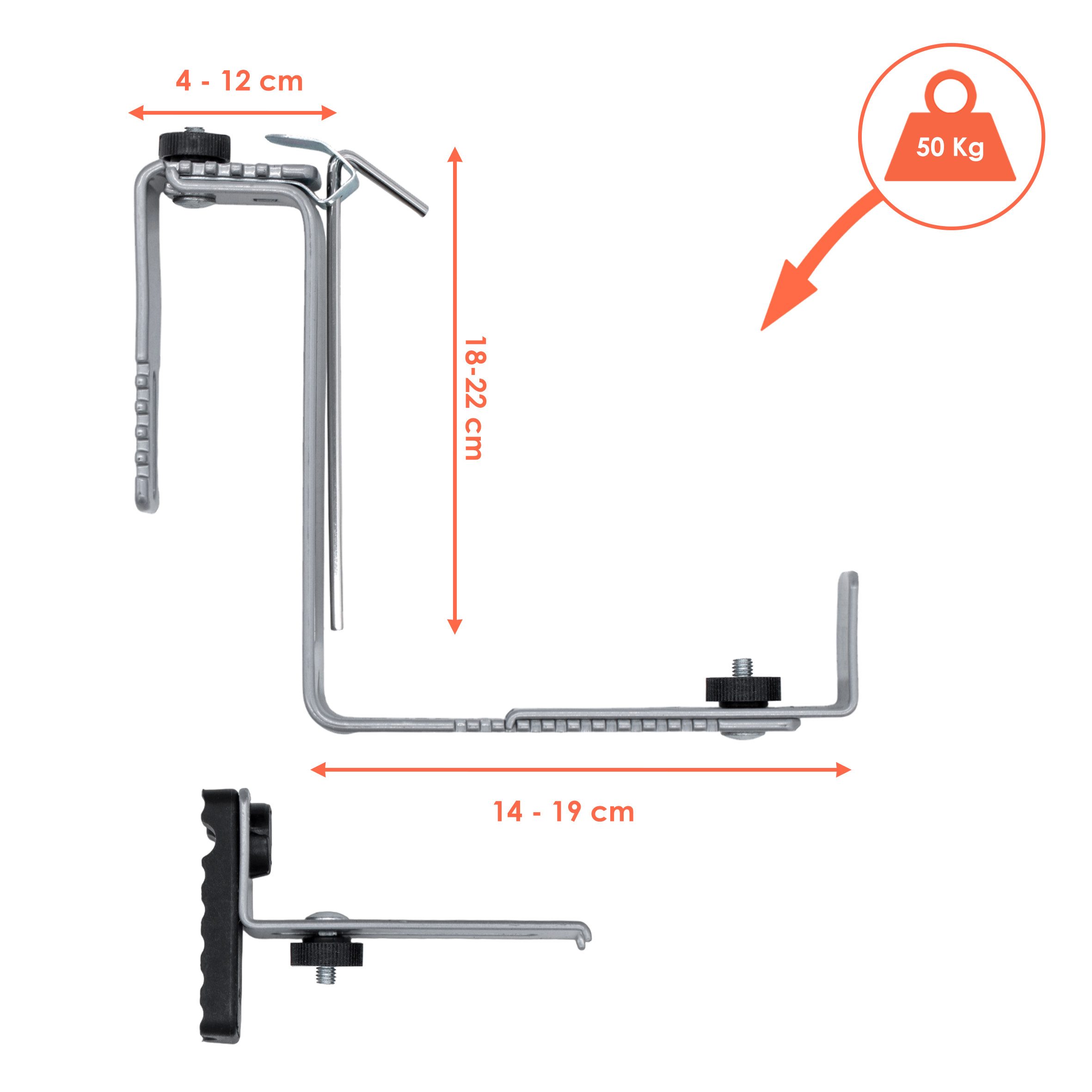 Spetebo Blumenkastenhalter Metall Halter grau individuell günstig online kaufen
