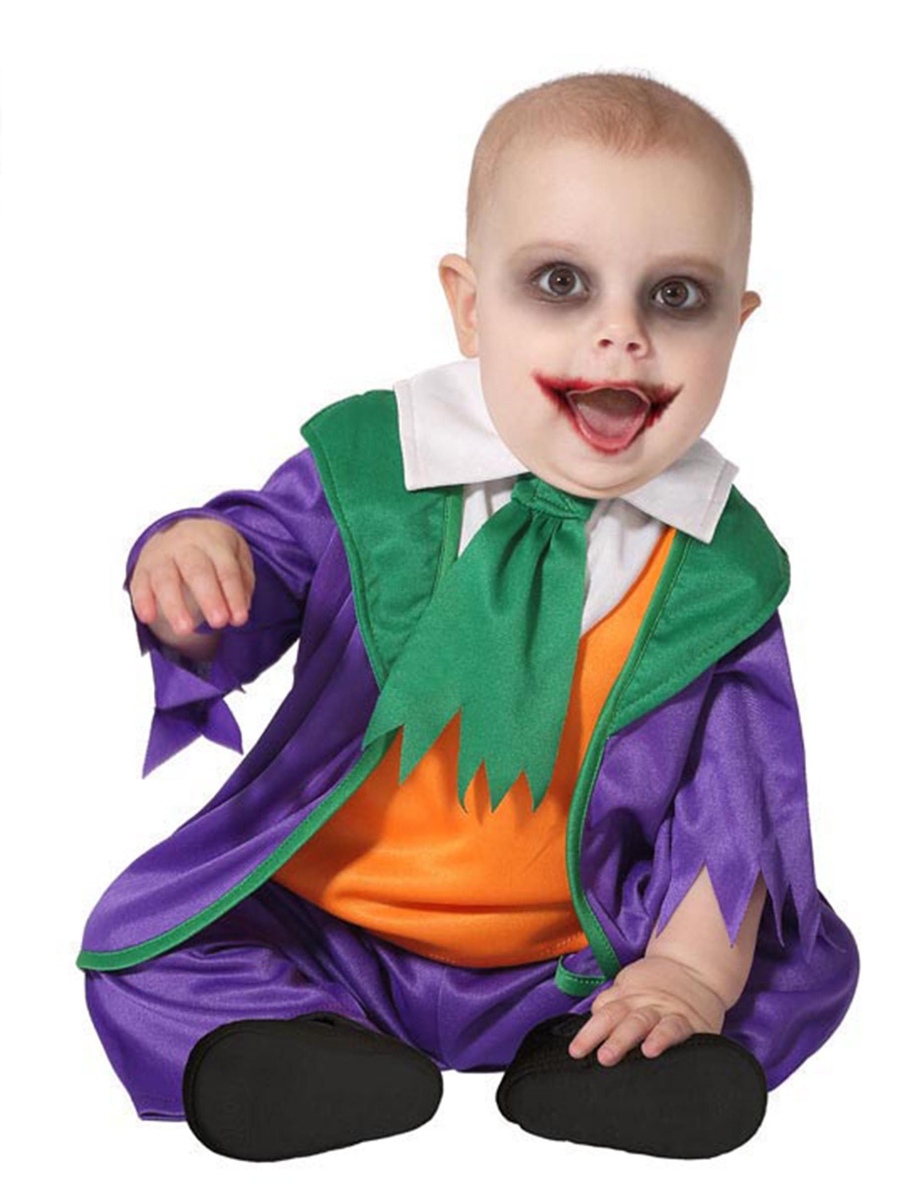 atosa Clown-Kostüm Verrücktes Clown-Kostüm für Babys Halloweenkostüm violett-grün-orange