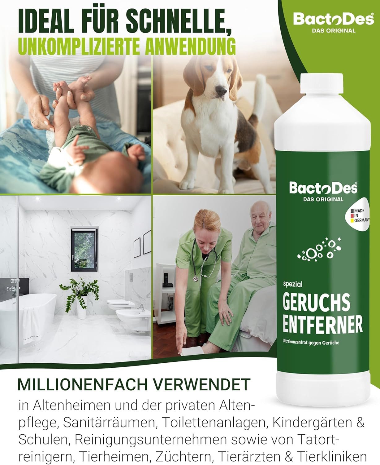 BactoDes Geruchsentferner BactoDes® Spezial (Konzentrat inkl. 1 Misch- und Sprühflasche)