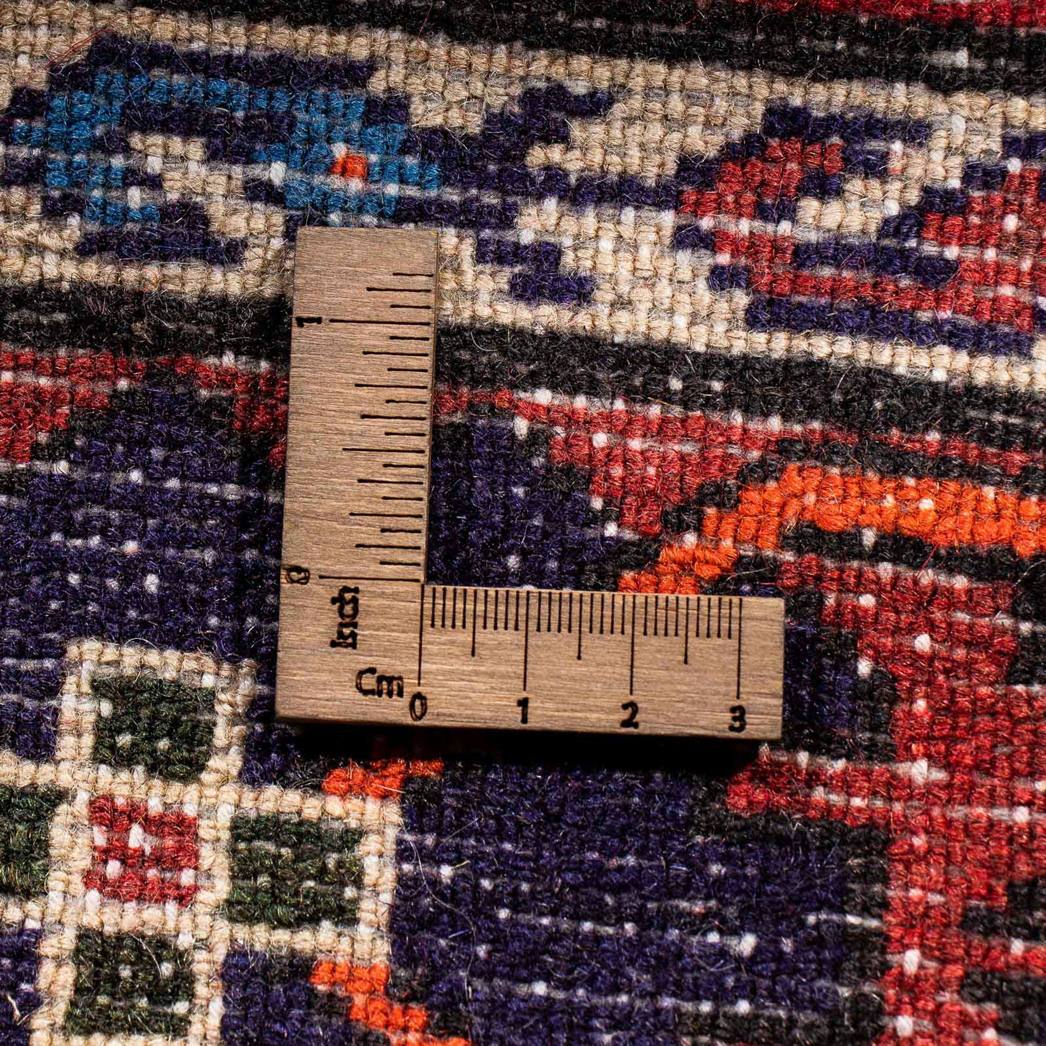 Orientteppich Perser - Nomadic - rechteckig, Höhe: morgenland, 10 Zertifikat 132 Handgeknüpft, Einzelstück - mm, x Wohnzimmer, 194 mit dunkelrot, cm