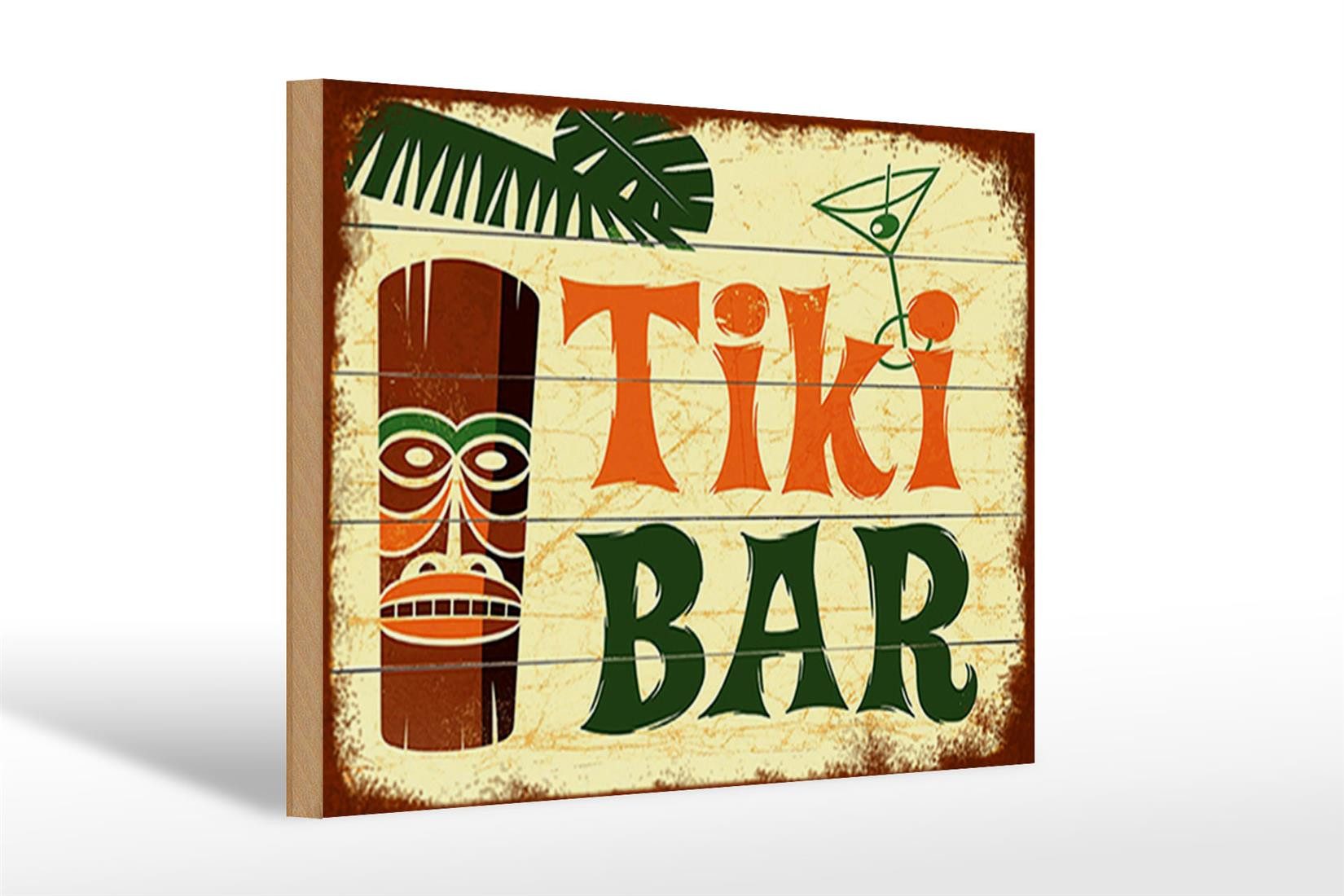 Holzbild Spruch 30x20cm TIKI Bar Cocktail