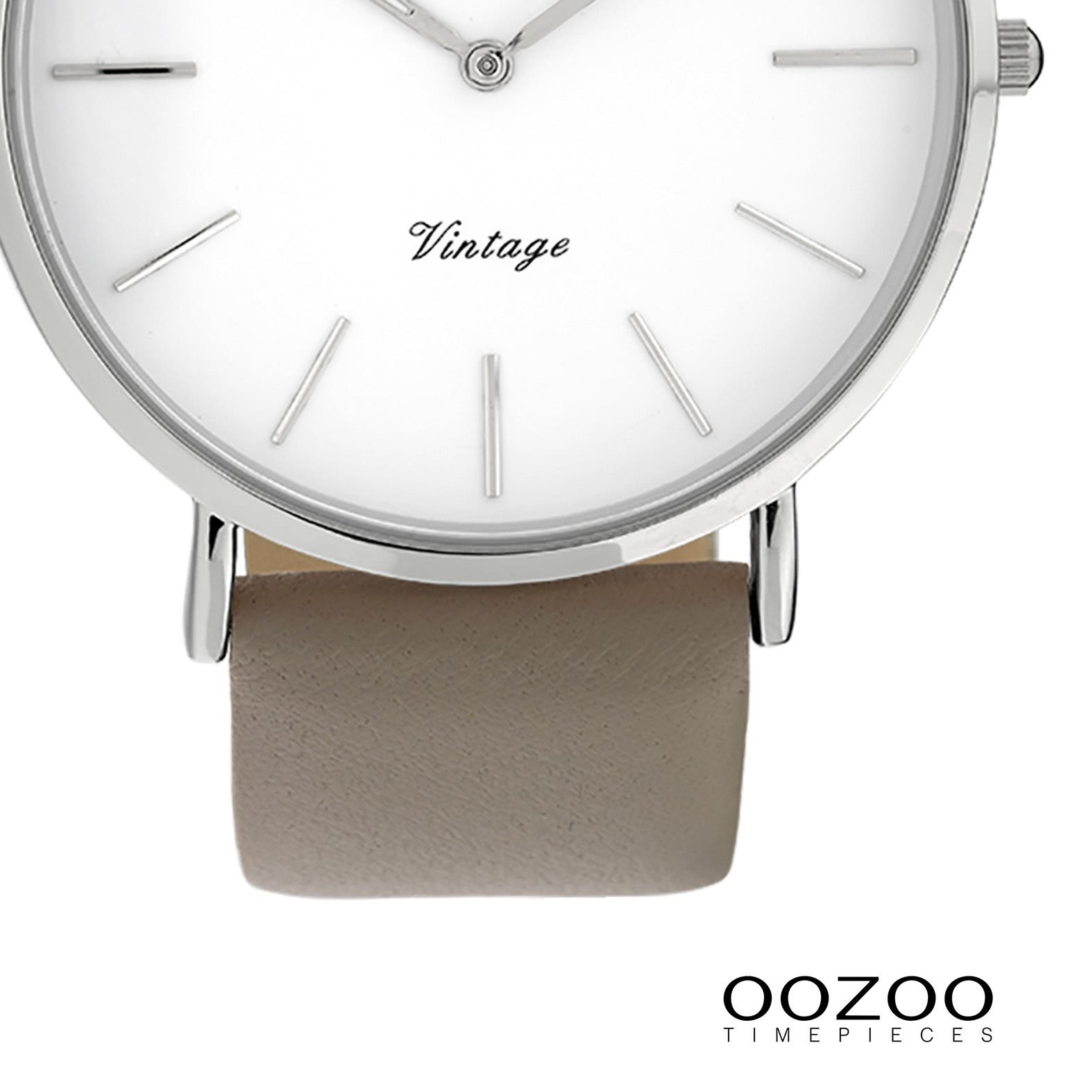OOZOO Quarzuhr Oozoo Damen Armbanduhr Ultra Slim Leder, (Analoguhr), Damenuhr rund, groß (ca. 40mm) Lederarmband, Fashion-Style