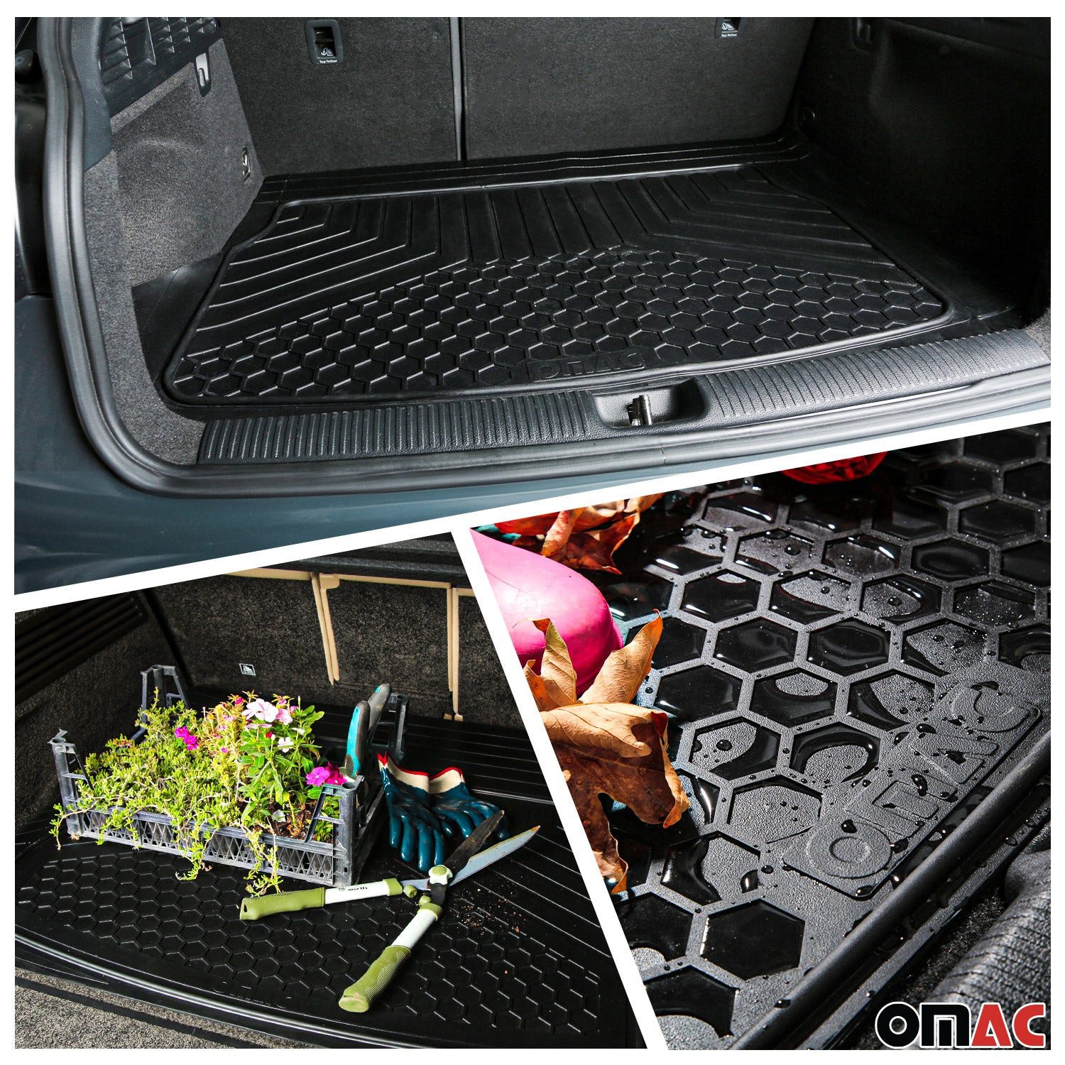 OMAC Auto-Fußmatten Kofferraumwanne Set für VW Passat Antirutsch Gummi Schwarz (6 St), für VW Passat VW Passat, Einfache Installation,Antirutsch,Leicht zu reinigen,Leichtgewicht
