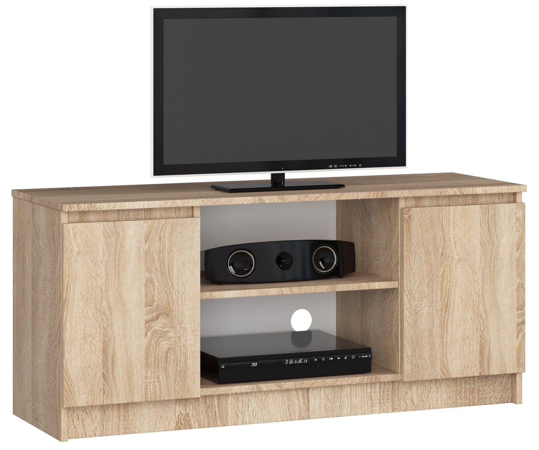 Raumhirsch Furniture Lowboard, TV-Schrank - Elegantes Design für Ihr Wohnzimmer - Fernsehtisch, 120 cm für TV bis 65", 2 Türen, 2 Böden, bis 75 kg, kratzfest