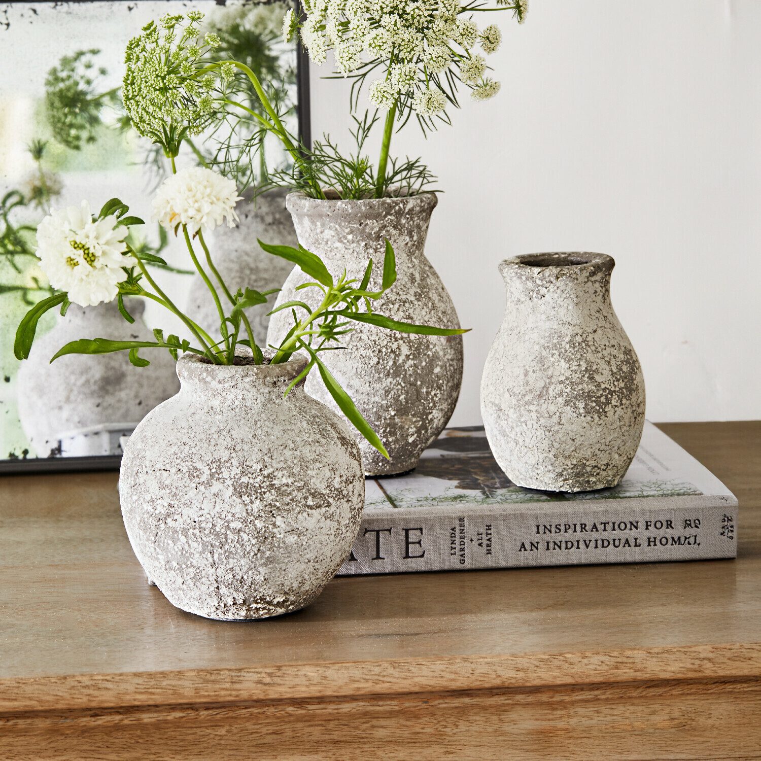 Mirabeau Tischvase Vase 3er Set Cerquix antikcreme