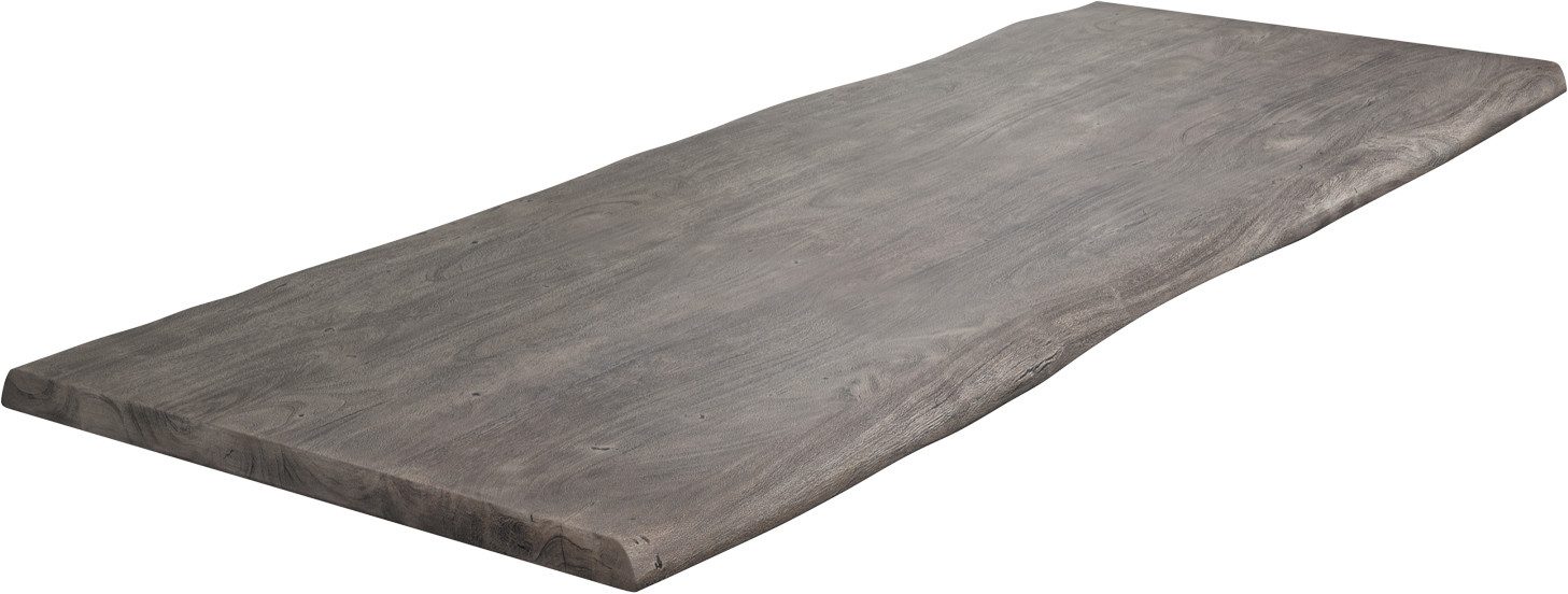 DELIFE Esstischplatte Edge, Akazie Platin 260x100cm XL Live-Edge