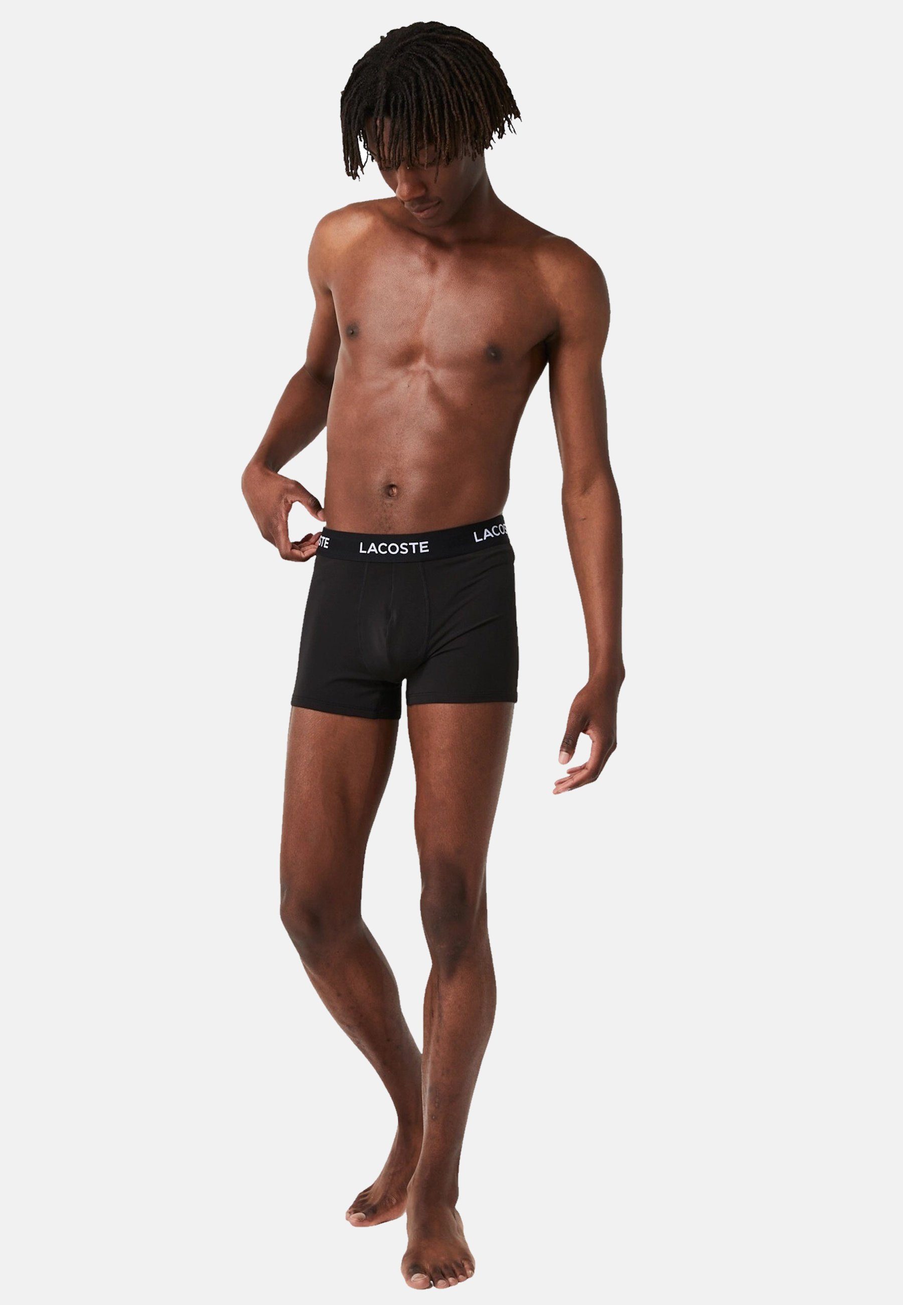 Lacoste Boxershorts Boxershorts Herren Trunks aus Mikrofaser im (3-St)