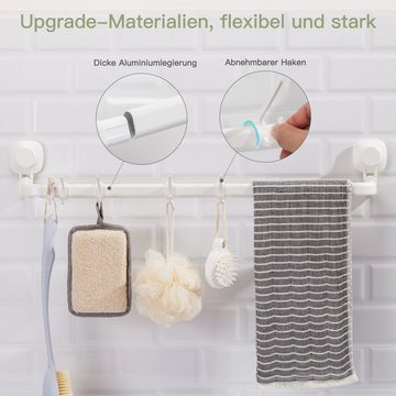 Elegear Handtuchhalter Handtuchhalter mit 5 Haken, Saugnapf Max 10 KG
