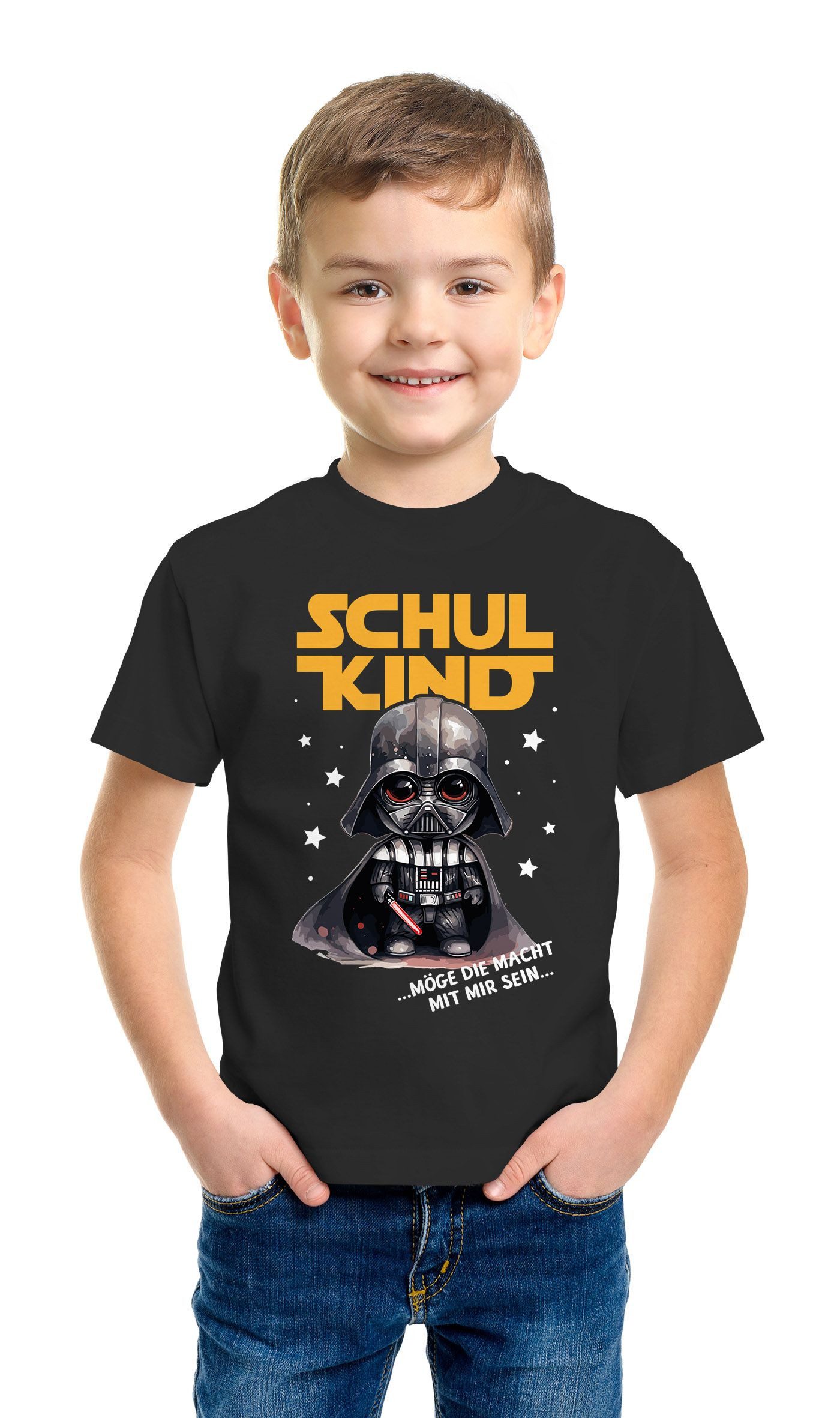 MoonWorks Print-Shirt Kinder Jungen T-Shirt Einschulung Möge die Macht mit mir sein