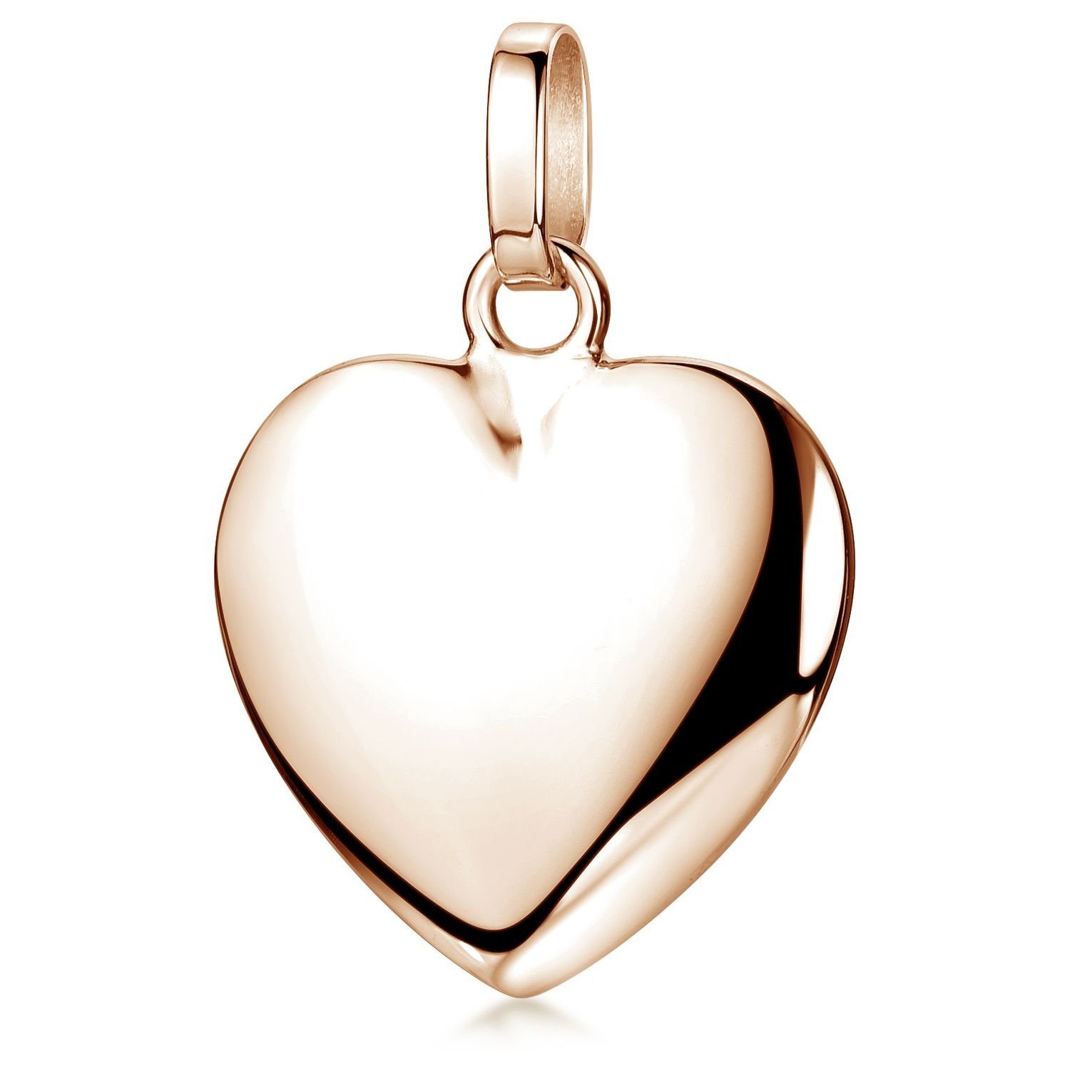 Materia Herzanhänger Damen Rosegold Liebe Herz KA-272, Sterlingsilber, rosevergoldet