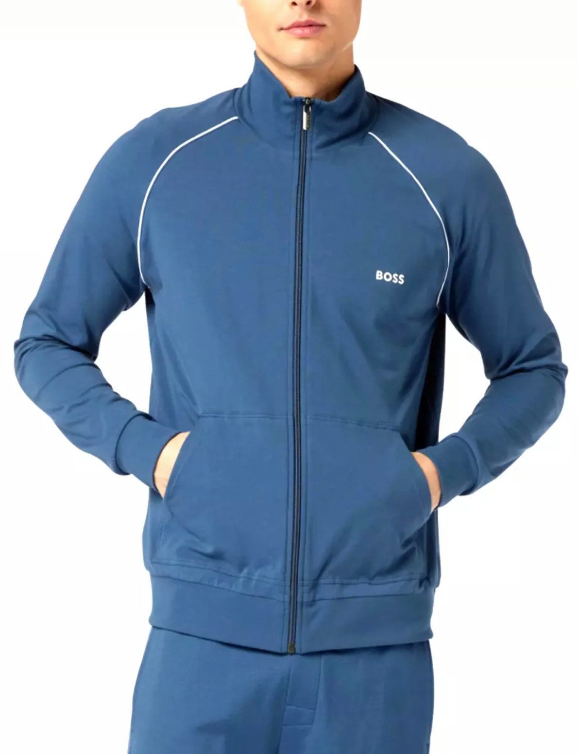BOSS Sweatjacke Dünne Reißverschlussjacke Sweatshirt Sweat Jacke Weiches, atmungsaktives und elastisches Jersey