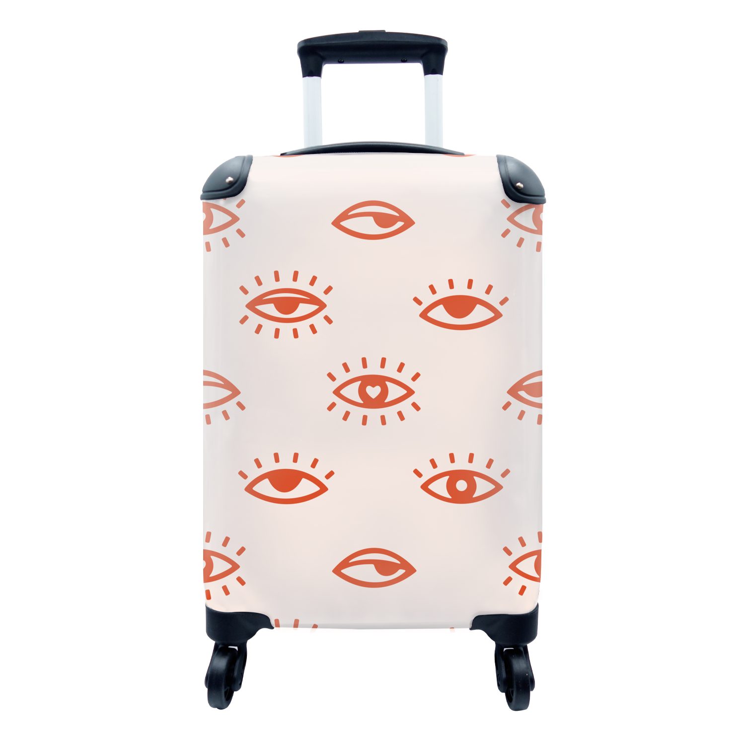 MuchoWow Handgepäckkoffer Boho - Auge - Muster, 4 Rollen, Reisetasche mit rollen, Handgepäck für Ferien, Trolley, Reisekoffer