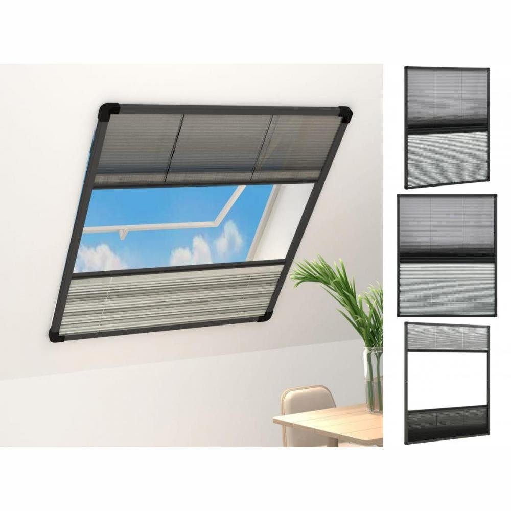 vidaXL Insektenschutz-Fensterrahmen Insektenschutz-Plissee für Fenster Alu 80x100 cm mit Jalousie Fliegeng
