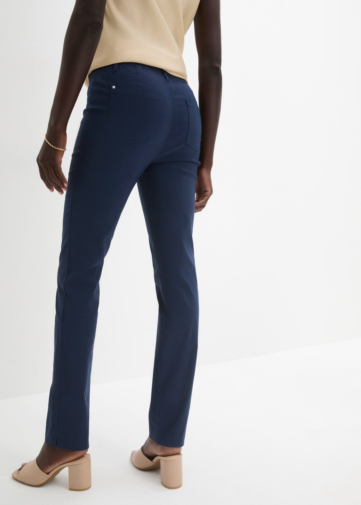 bonprix Stretch-Hose aus Viskose, Slim Fit Passform, Schlupfform mit Gürtelschlaufen