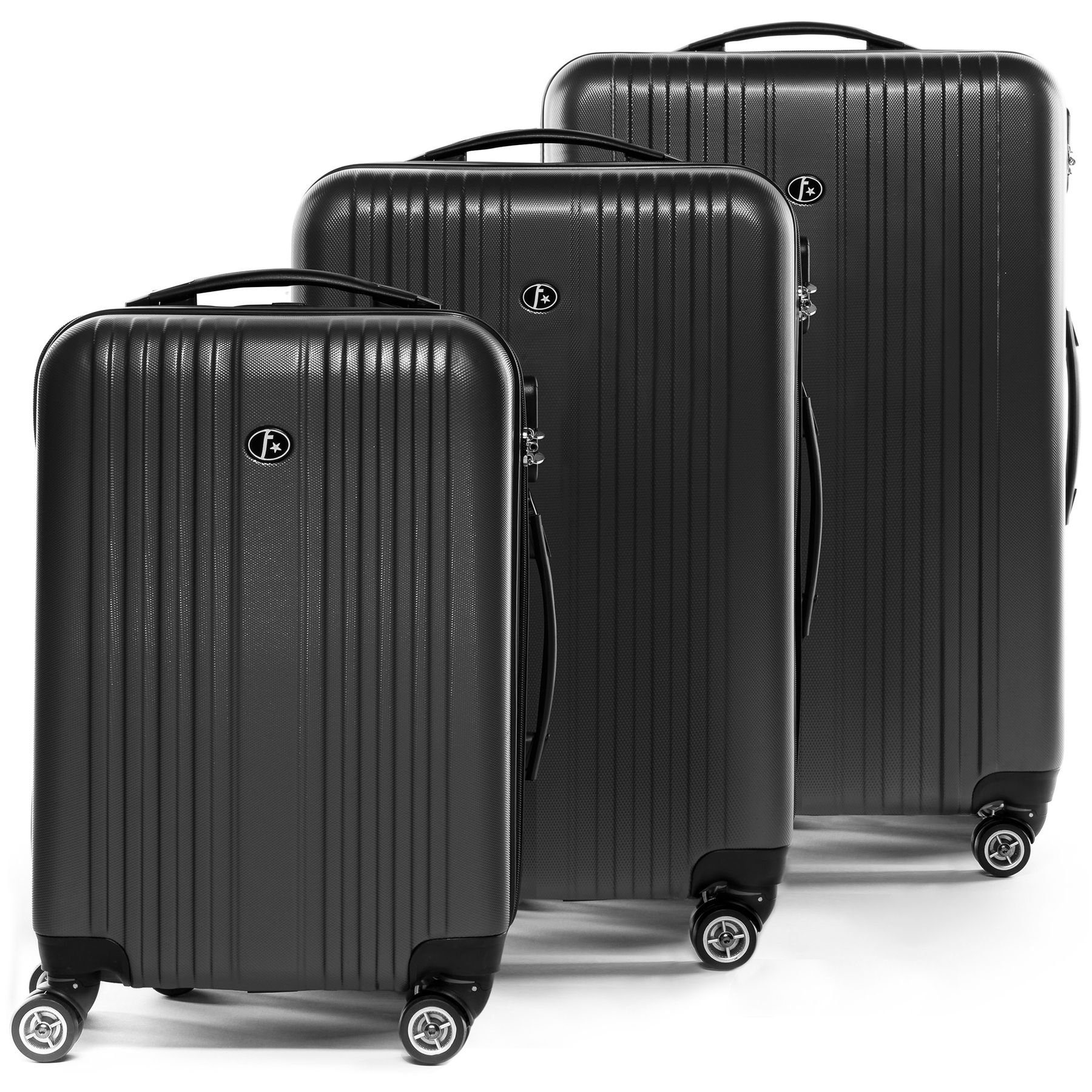 Trolley Koffer Kofferset Set, Hartschale teilig 3er Rollkoffer 3 Rollen, FERGÉ Reisekoffer Toulouse, 4 Premium