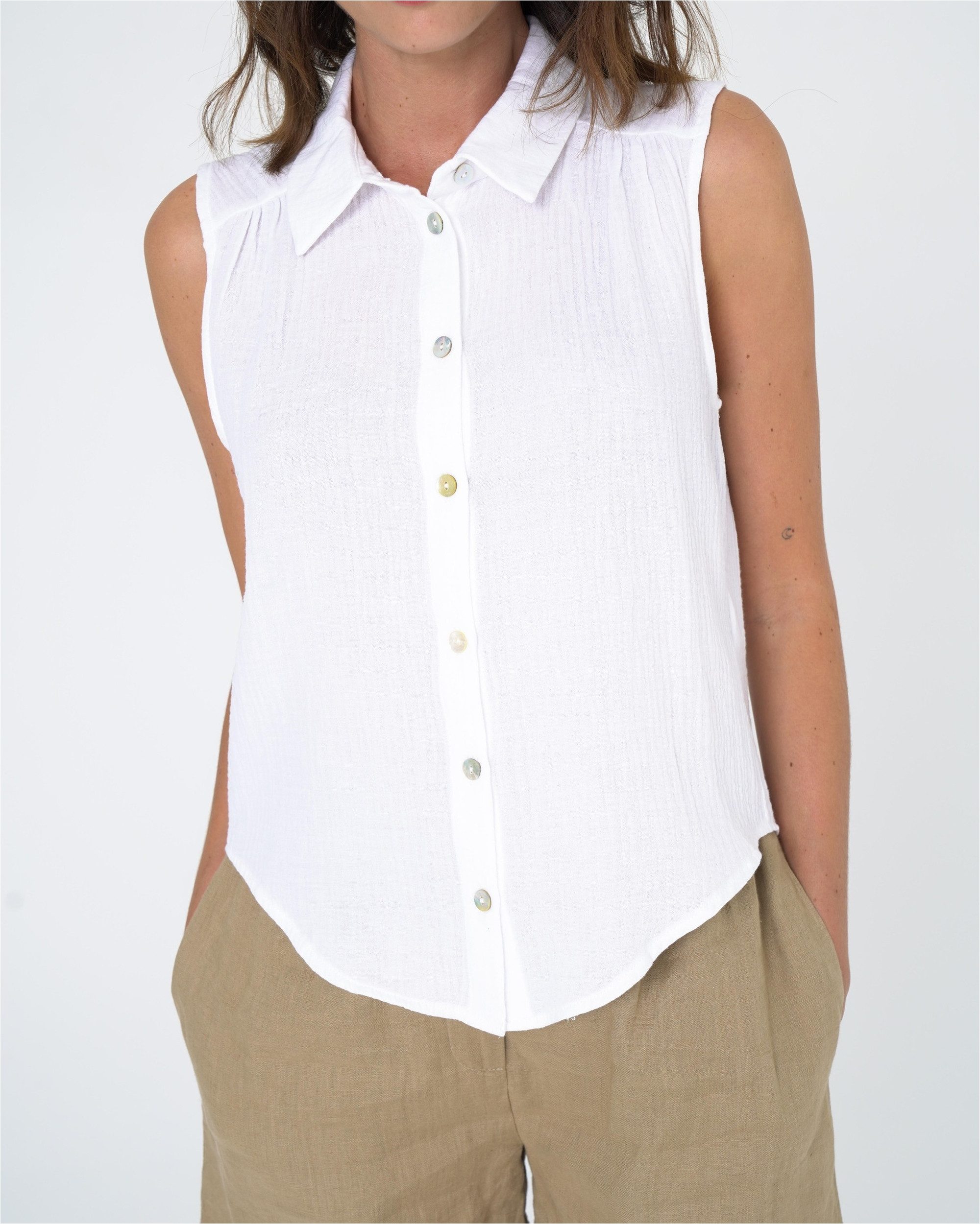 freshlions Klassische Bluse Ruth (1-tlg) im ärmellosen Design günstig online kaufen