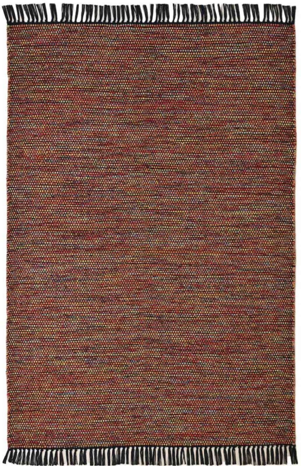 Wollteppich Handwebteppich Borkum Wohnzimmer multi gewebt 080x150 5 TaraCarpet, Baumwolle, modern 100% nachhaltig Baumwolle rechteckig, Küche Höhe: mm, cm