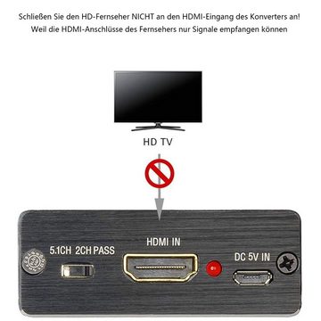 GelldG 4K HDMI Audio Extraktor Konverter, HDMI zu SPDIF Konverter Audio-Adapter