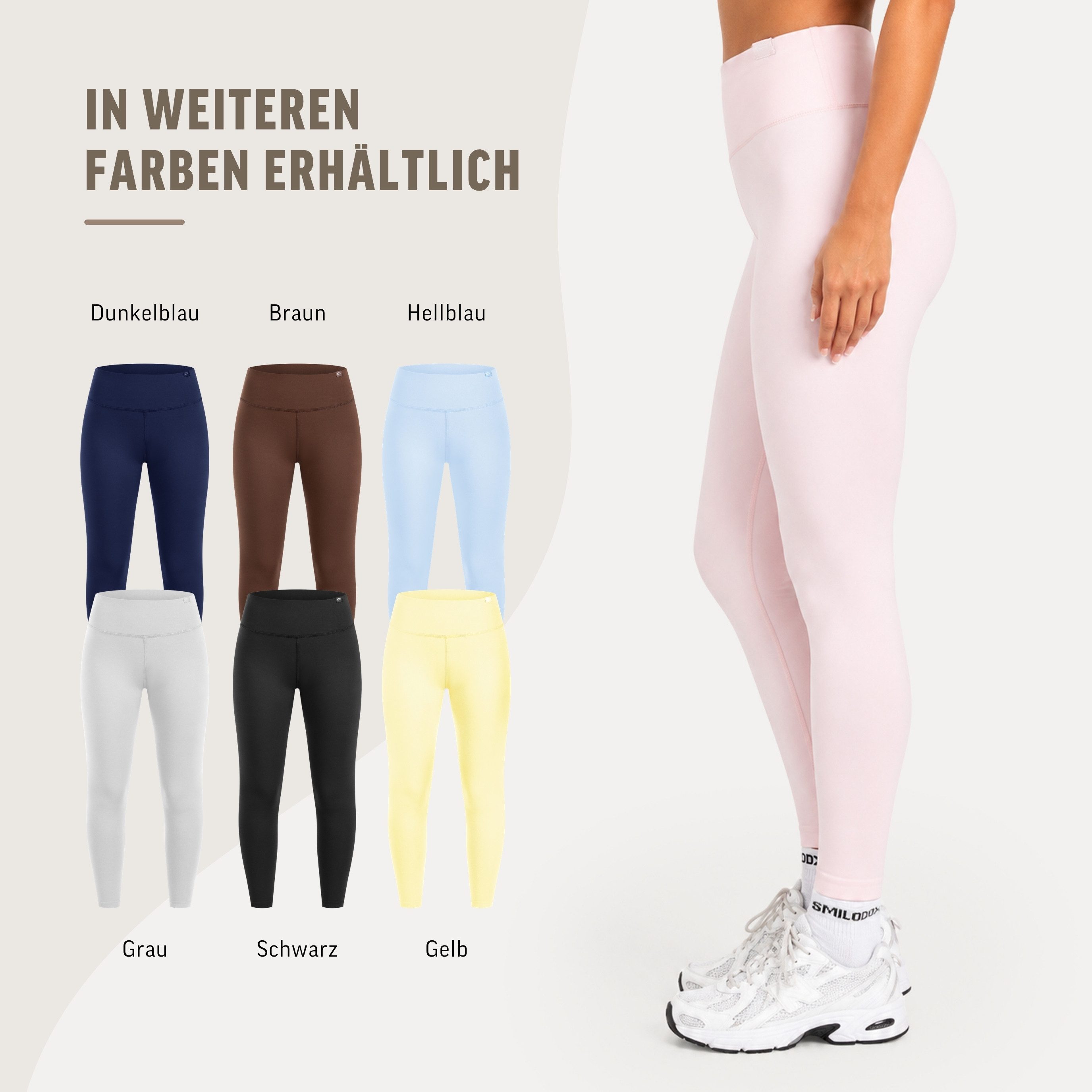 Smilodox Leggings Sorea Damen, Yogaleggings, High Waist, Stretch, für Gym & Alltag Blickdicht, Soft Touch, Shaping Effekt, Training & Pilates – Bild 4 von 5