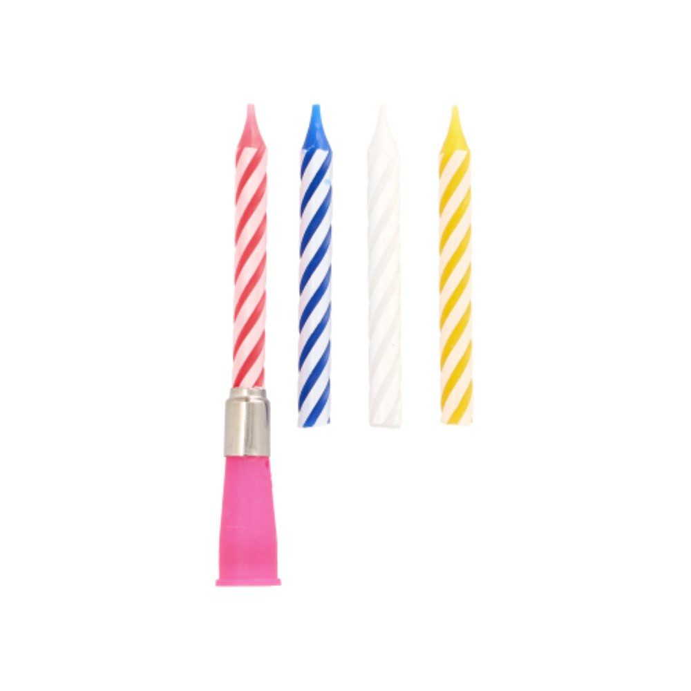 PAPSTAR Geburtstagskerze Musikkerze 12 cm farbig sortiert "Happy Birthday" mit 3 Ersatzkerzen