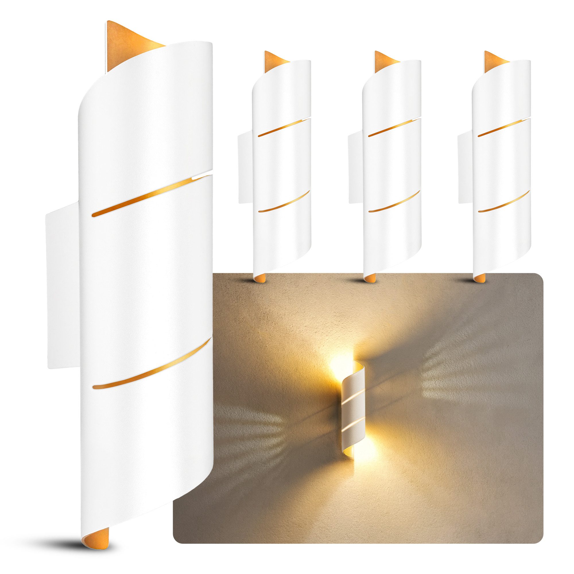 SSC-LUXon LED Wandleuchte VYRA LINE Wandleuchte Up & Down inkl. G9 LED 3W warmweiß Wandstrahler, Warmweiß