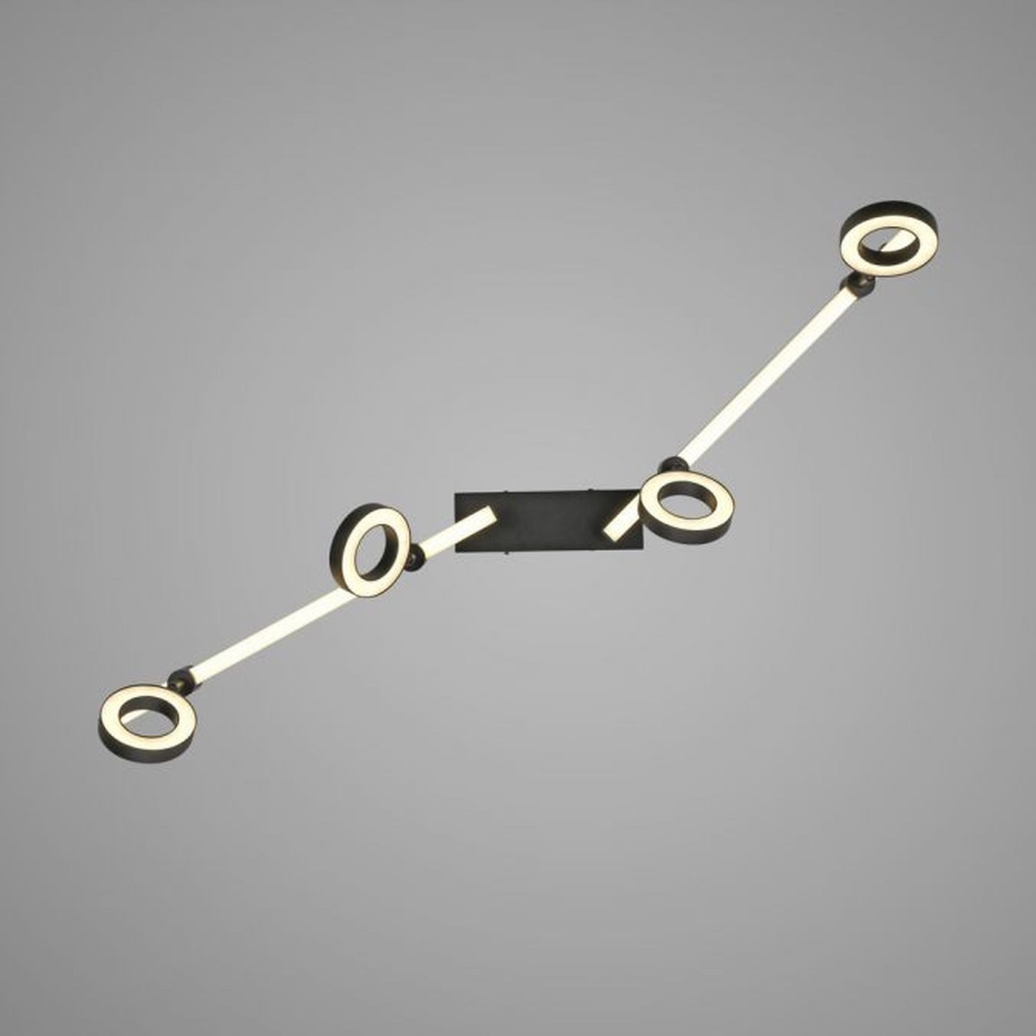 Licht-Erlebnisse Deckenstrahler ZYLDON, LED fest integriert, LED dimmbar Metall verstellbar Schwarz mit Farbwechsel 2700-5000 K