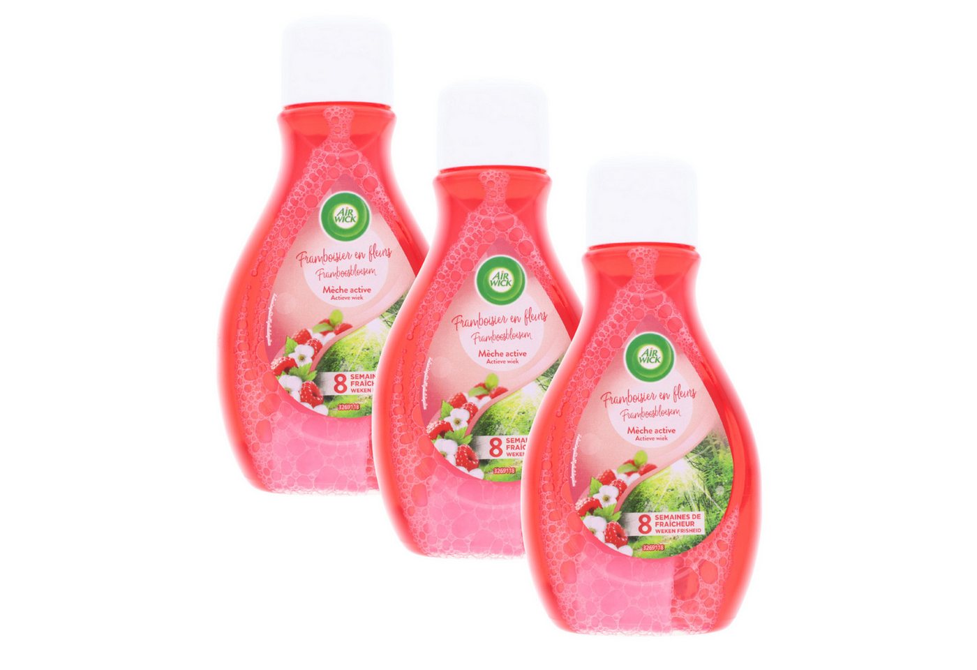 Air Wick Raumduft 3 x Air Wick Aktiv Lufterfrischer je 375 ml Himbeerblüte