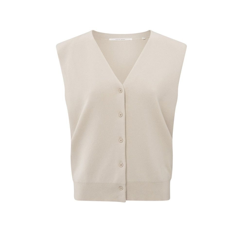 YAYA Cardigan Strickweste mit Schulterdetails und V-Ausschnitt günstig online kaufen