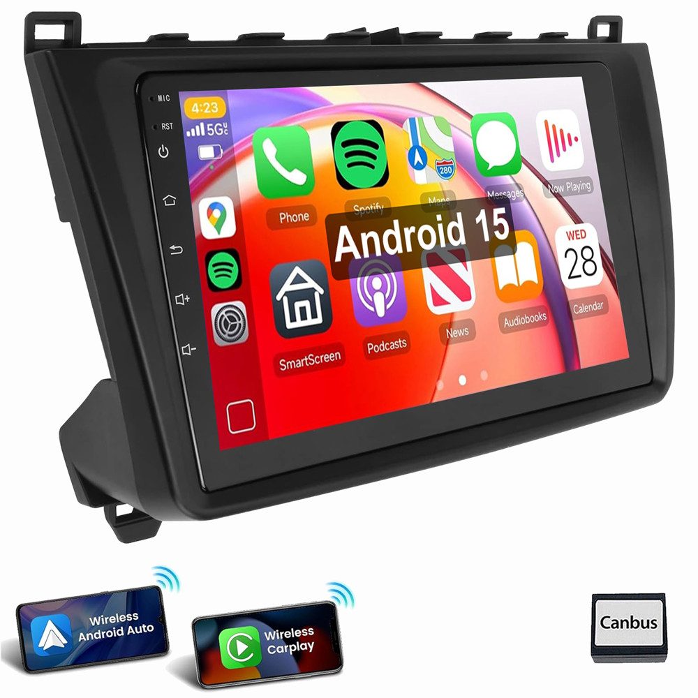 ESSGOO Für Mazda 6 GH GG 2007-2012 Android radio Autoradio (Digitalradio (DAB), RDS, FM, AM, Apple Carplay Android Auto SWC EQ BT)