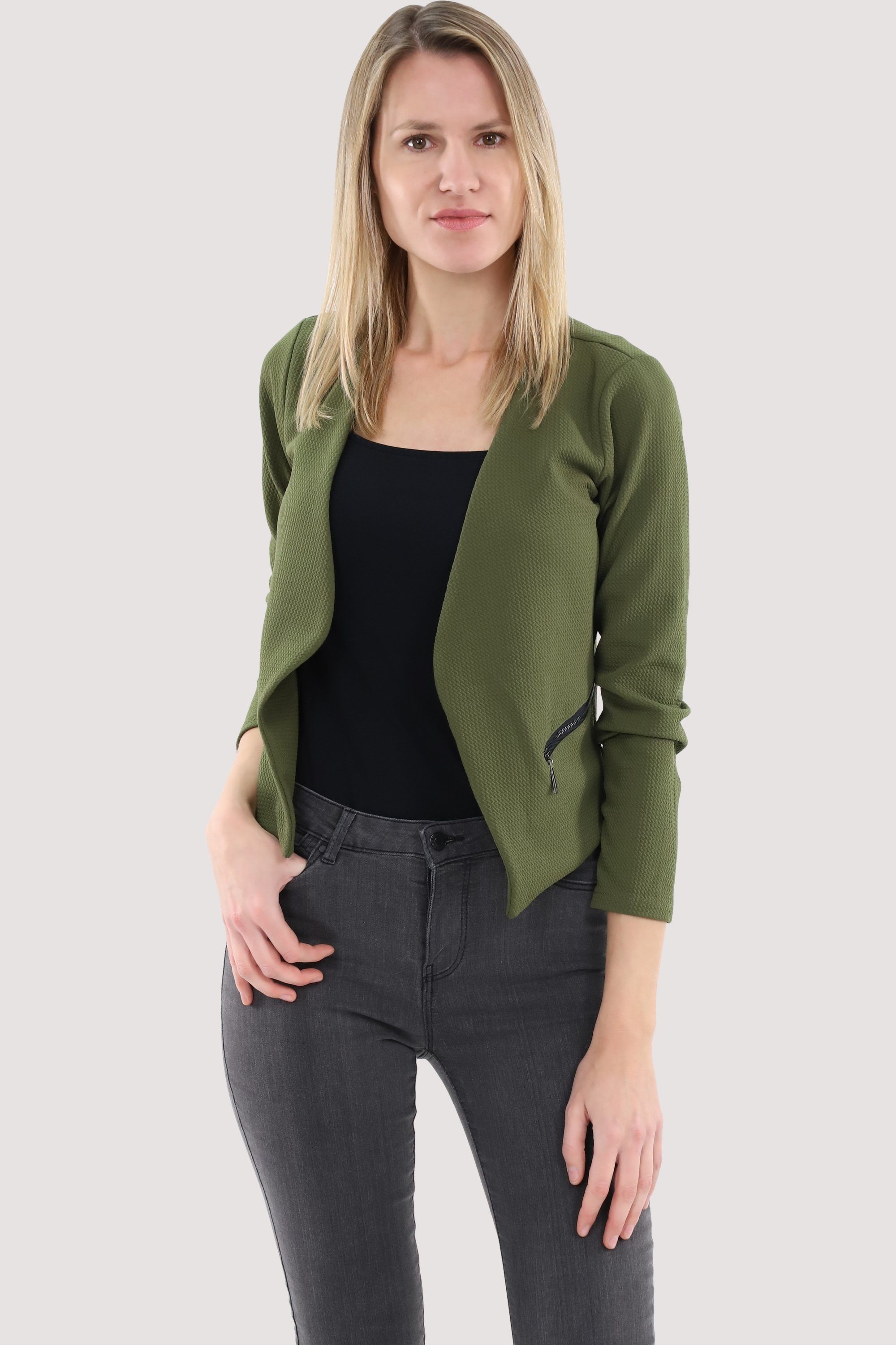 fashion im 6040 than more Jackenblazer Sweatblazer malito Basic-Look oliv