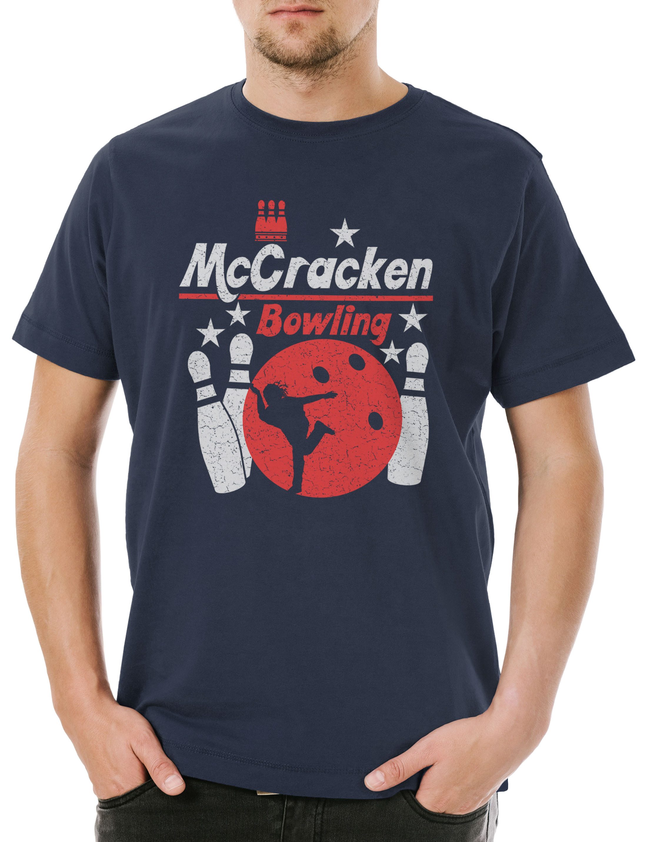 Print-Shirt McCracken Bowling Herren T-Shirt Gamer Gaming Kingpin Games Fun Let's