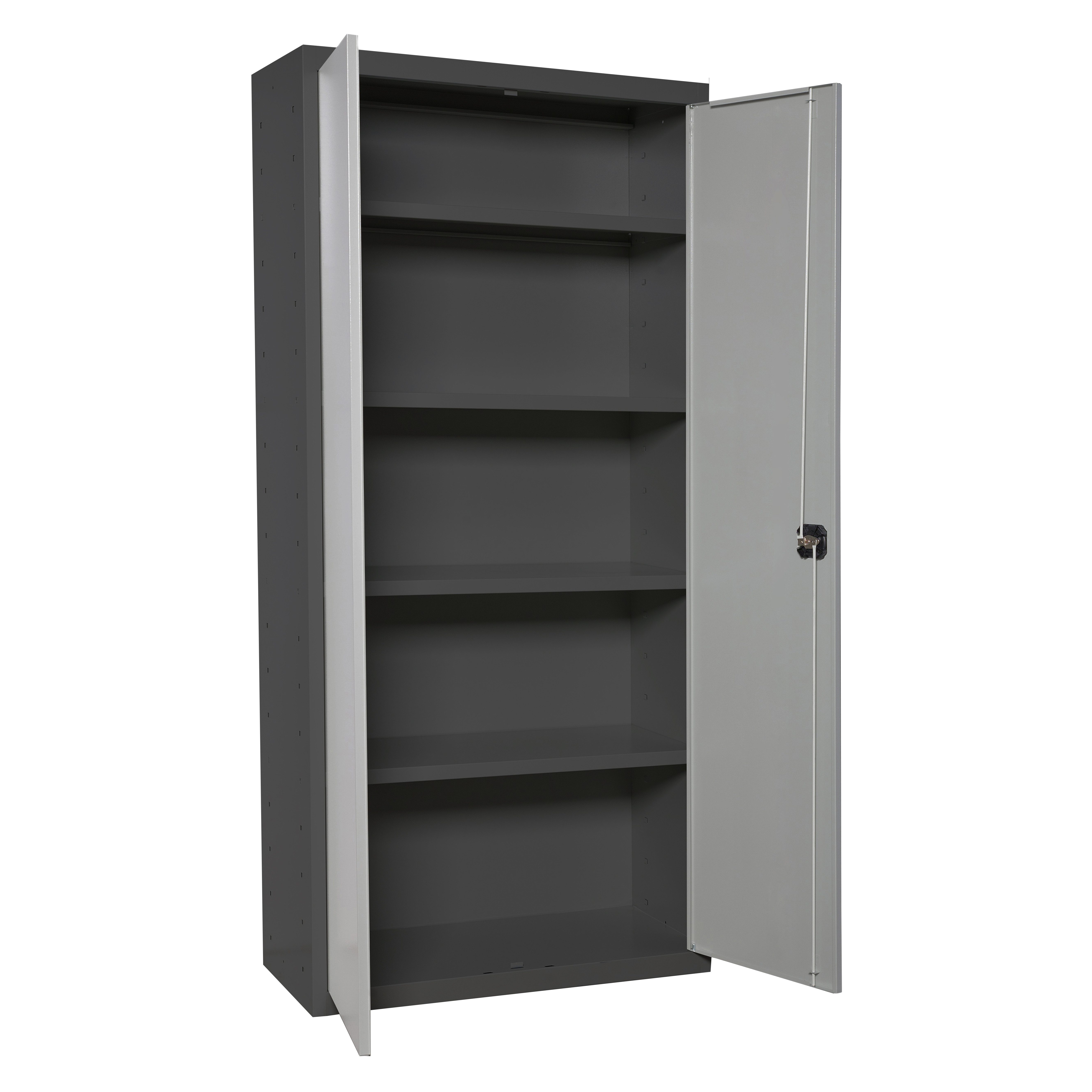 PROREGAL® Mehrzweckschrank Stahlschrank AMEGO 90x80x40cm 1x Fachbden Grau-Grau