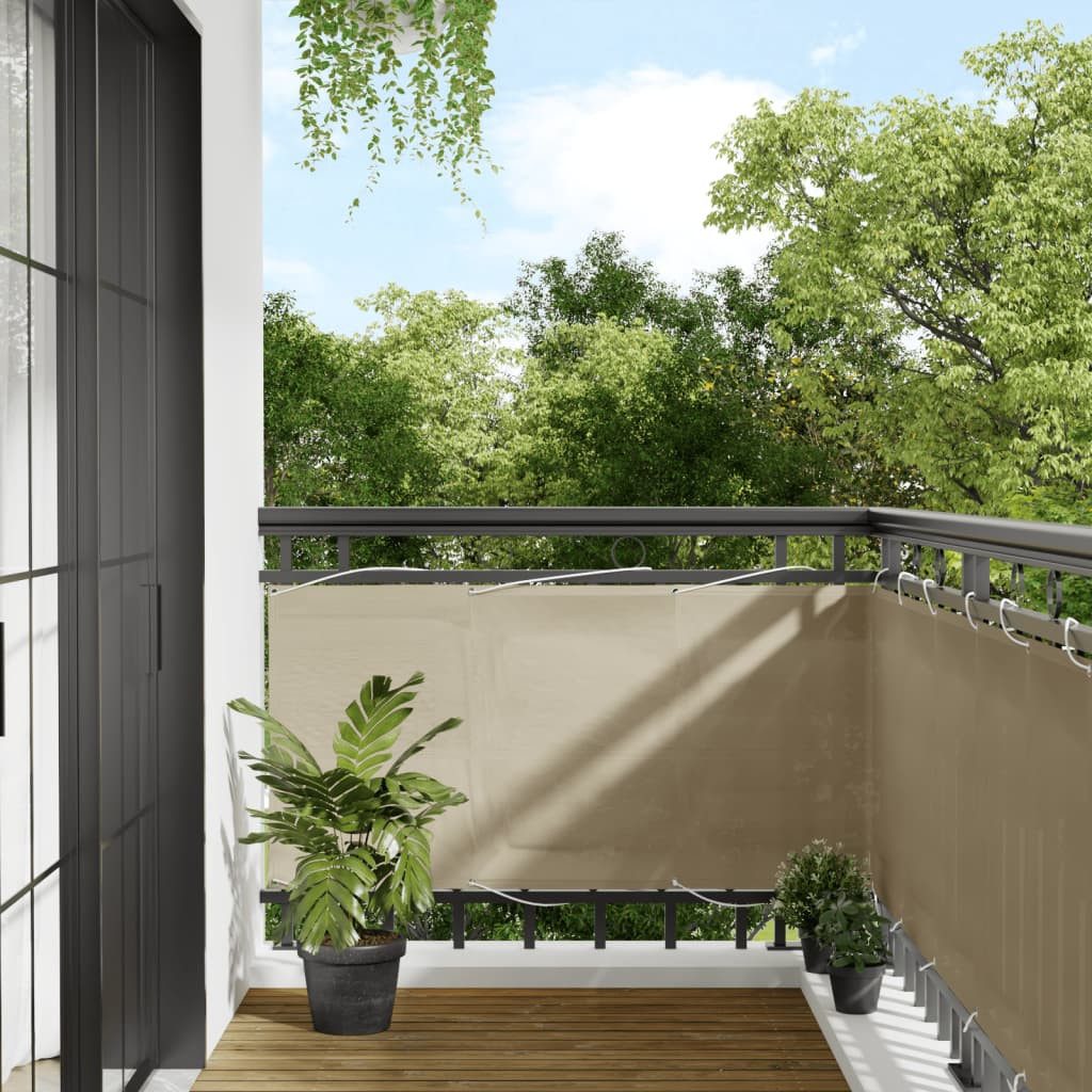 Thumbnail - furnicato Balkonsichtschutz Balkon-Sichtschutz Beige 75x800 cm 100 % Polyester-Oxford (1-St)