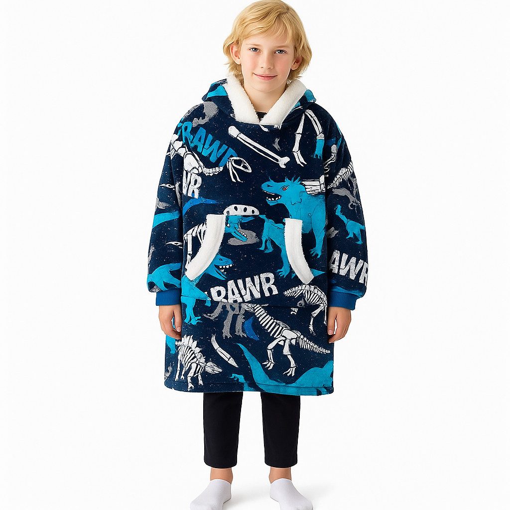 Blau mit Dino