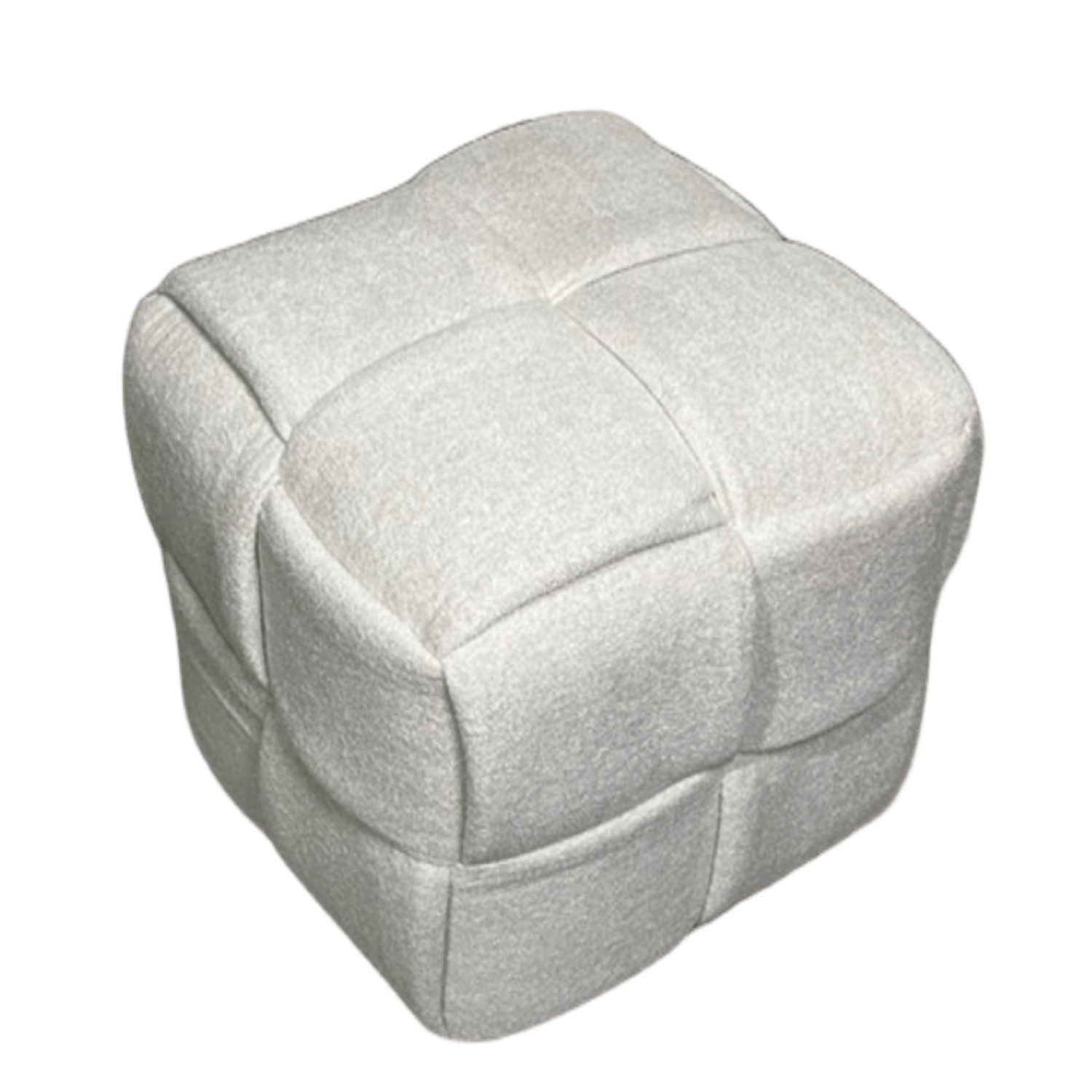 Skye Decor Pouf Knitting (1-St), Bouclé-Bezug, 5 cm Polsterung, 43x43x43 cm
