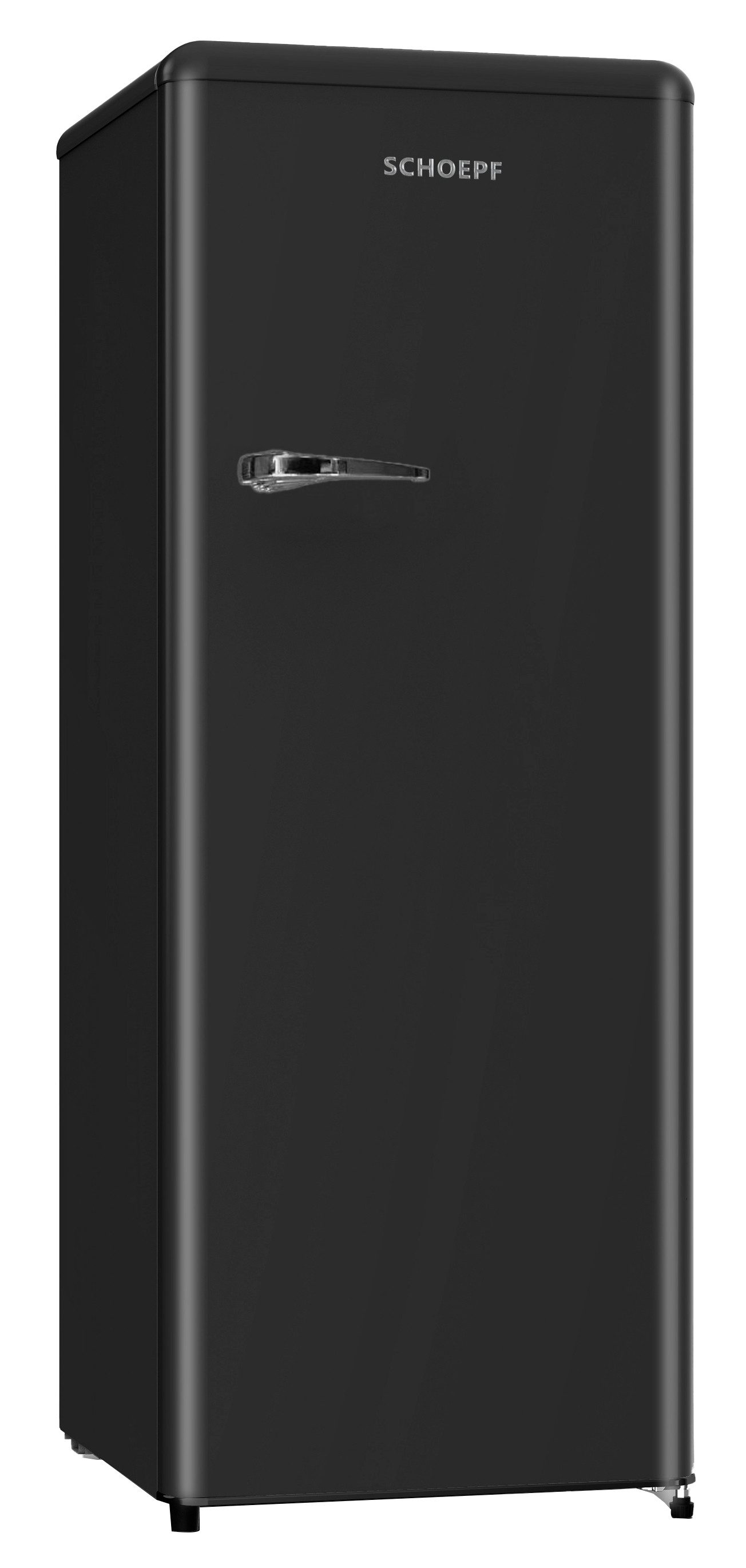SCHOEPF Vollraumkühlschrank RKS245B, 145,60 cm hoch, 54.5 cm breit, LED-Beleuchtung, Retro-Design, 238l Nutzinhalt