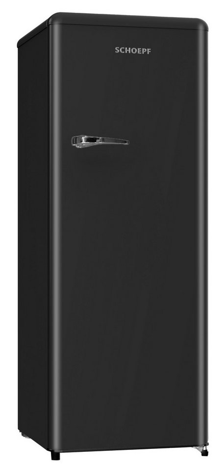 SCHOEPF Vollraumkühlschrank RKS245B, 145,60 cm hoch, 54.5 cm breit, LED-Beleuchtung, Retro-Design, 238l Nutzinhalt