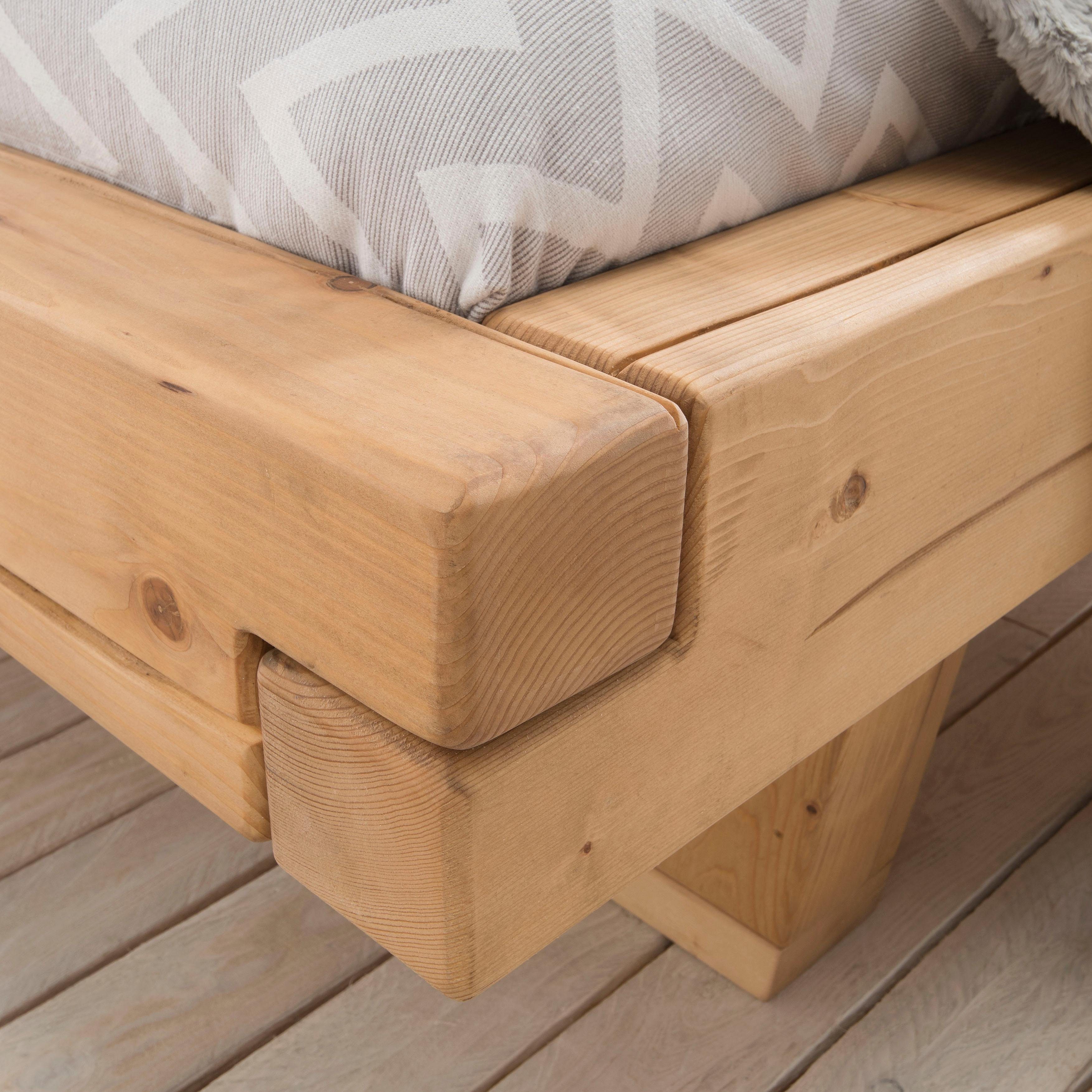 OTTO home Massivholzbett Ultima, Balkenbett, Fichte oder Eiche Massivholz, FSC® zertifiziert (sehr stabil: Hohe Belastbarkeit: 200kg je Seite, mehrere Breiten), – Bild 4 von 5