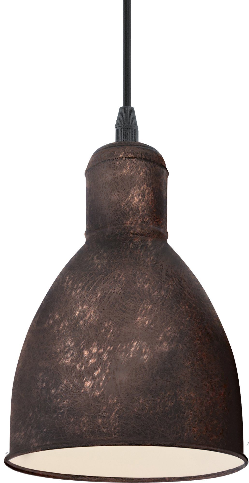 EGLO Hängeleuchte PRIDDY 1 Pendellampe, E27, IP20, Stahl, Vintage, Esstischlampe, Lampe, ohne Leuchtmittel, Hängeleuchte, H110 x Ø15,5 cm, kupferfarben-antik, 1X40W exkl.